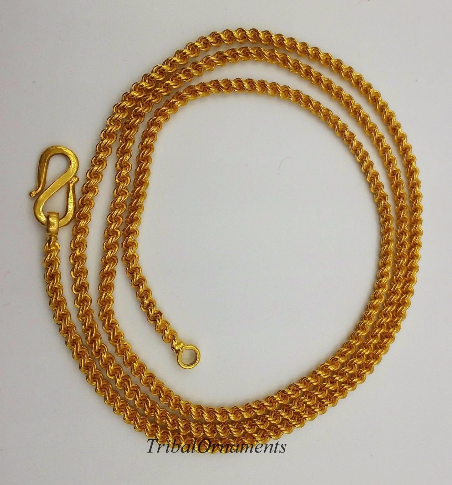 22k yellow gold Traditional design handmade fabulous rope chain 22 inches 2.5 mm twisted rope chain unisex jewelry - TRIBAL ORNAMENTS