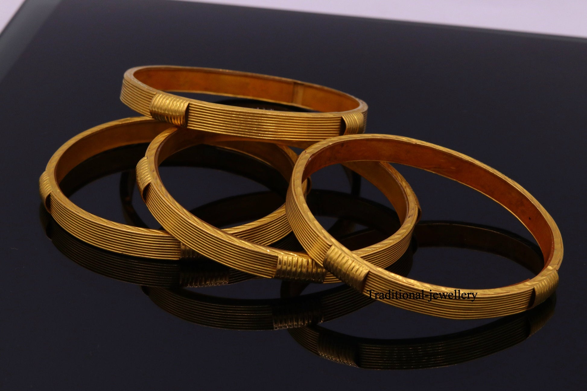 22kt yellow solid gold vintage antique designer bangle bracelet women's wedding anniversary jewelry belly dance - TRIBAL ORNAMENTS