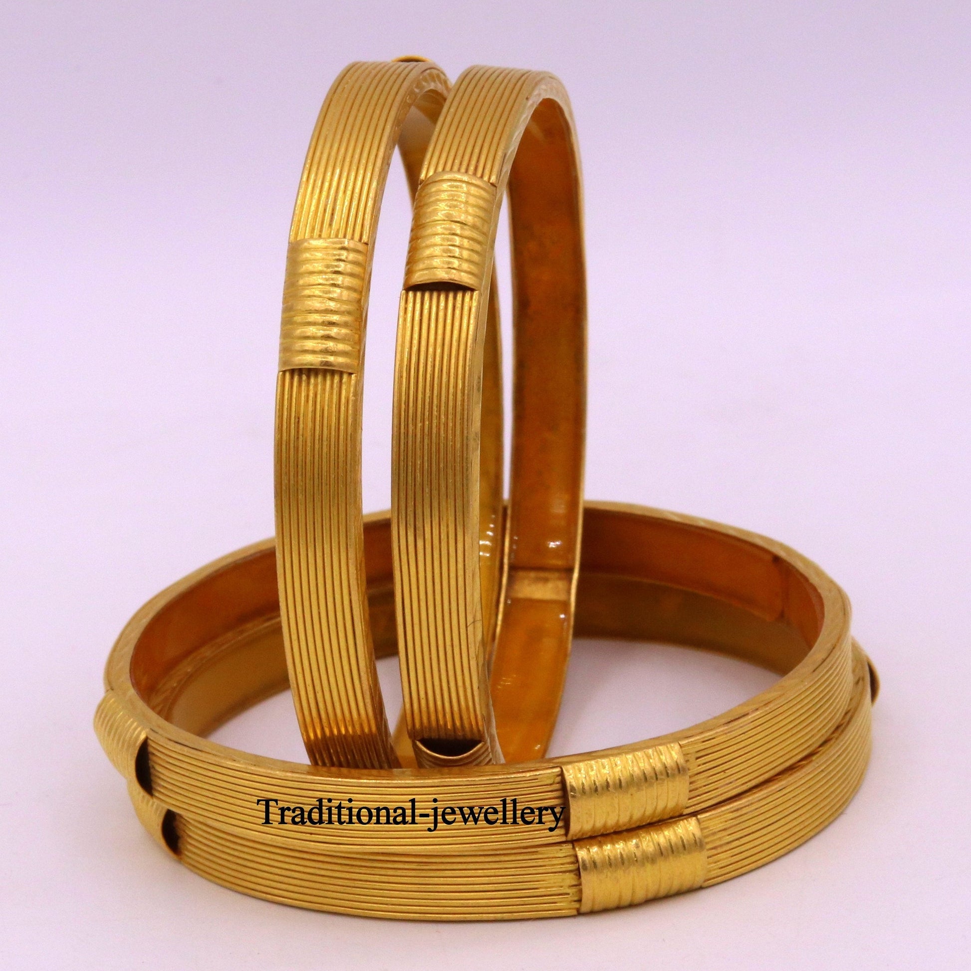 22kt yellow solid gold vintage antique designer bangle bracelet women's wedding anniversary jewelry belly dance - TRIBAL ORNAMENTS