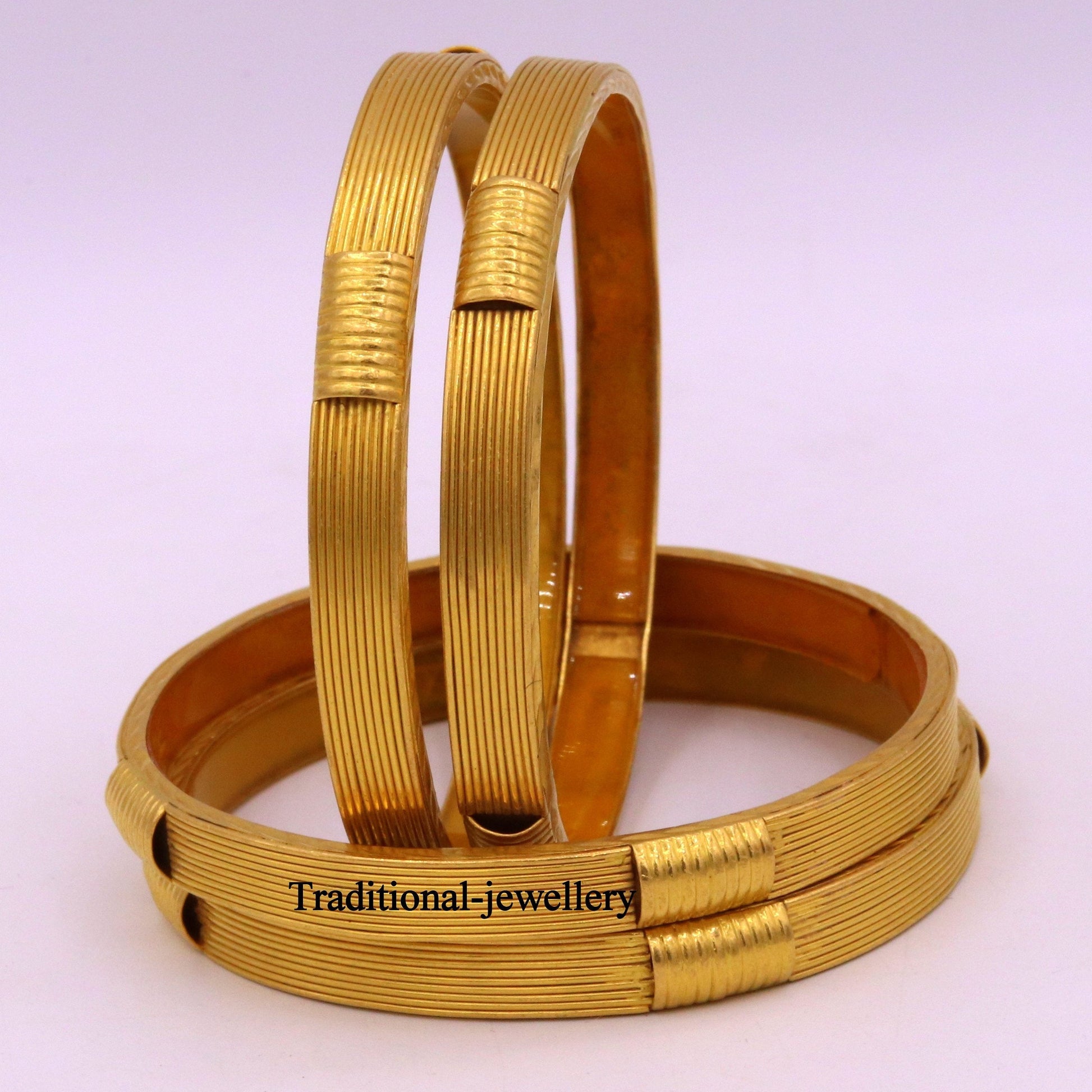Vintage antique style handmade 22kt yellow gold bangle bracelet women's wedding anniversary jewelry - TRIBAL ORNAMENTS