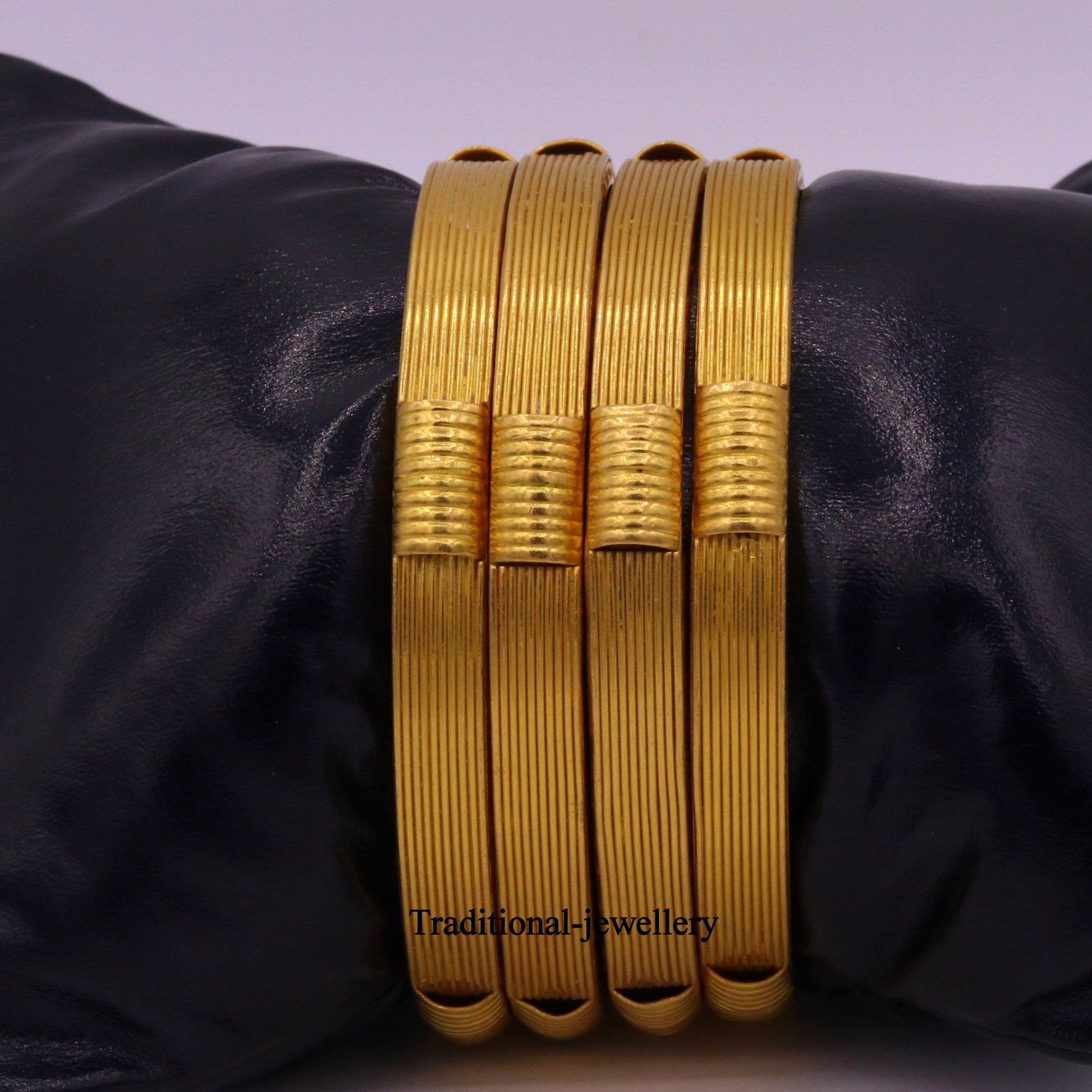 22kt yellow solid gold vintage antique designer bangle bracelet women's wedding anniversary jewelry belly dance - TRIBAL ORNAMENTS