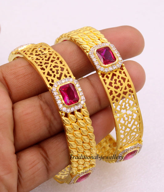 Vintage antique stylish handmade 22kt yellow gold bangle bracelet women's wedding anniversary gifting jewelry - TRIBAL ORNAMENTS