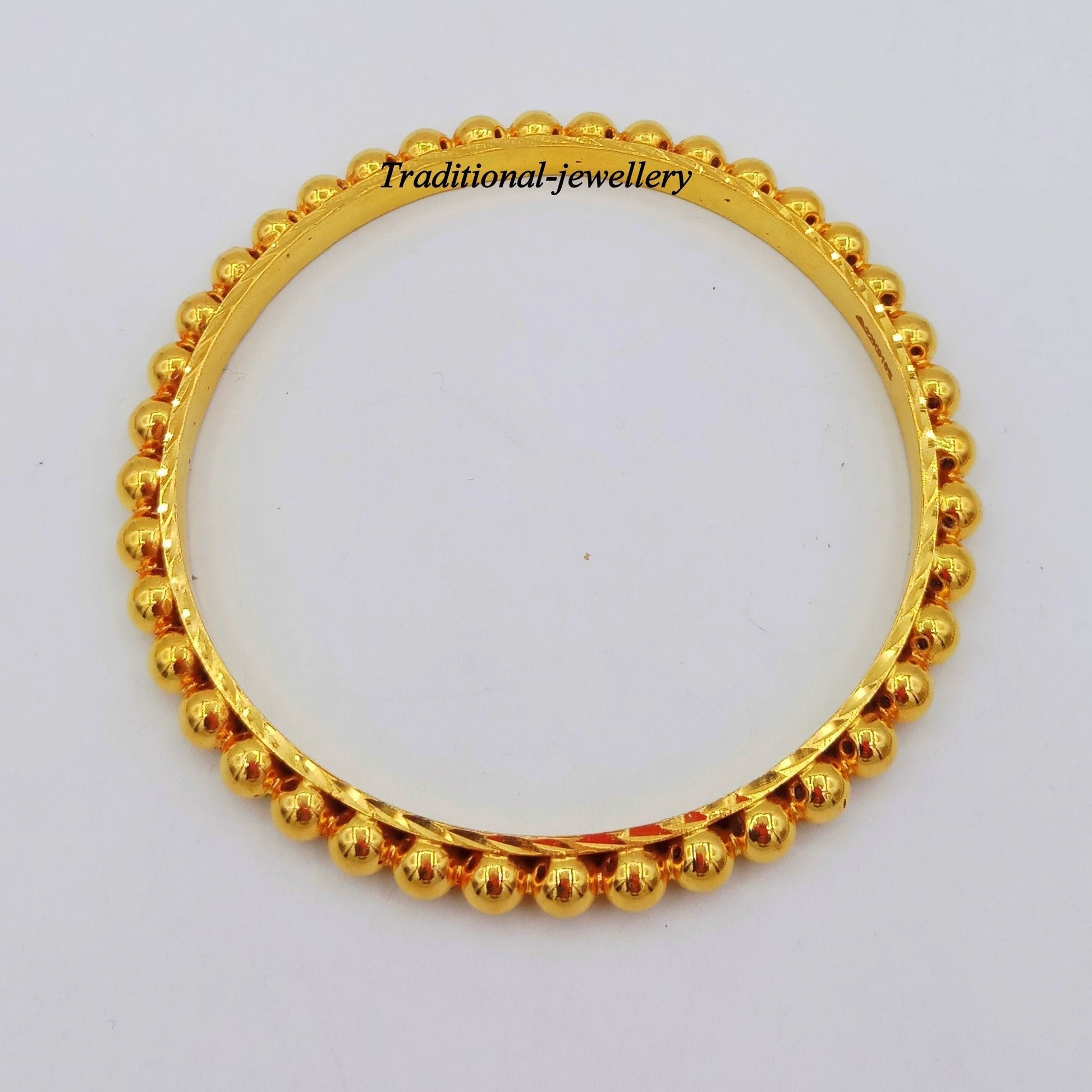 Vintage antique style handmade 22kt yellow gold bangle bracelet women's wedding anniversary Rajasthan kakan set jewelry - TRIBAL ORNAMENTS