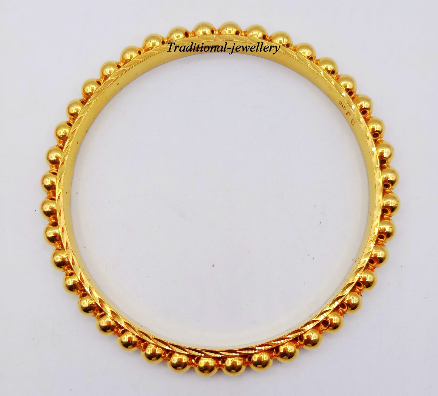 Vintage antique style handmade 22kt yellow gold bangle bracelet women's wedding anniversary Rajasthan kakan set jewelry - TRIBAL ORNAMENTS