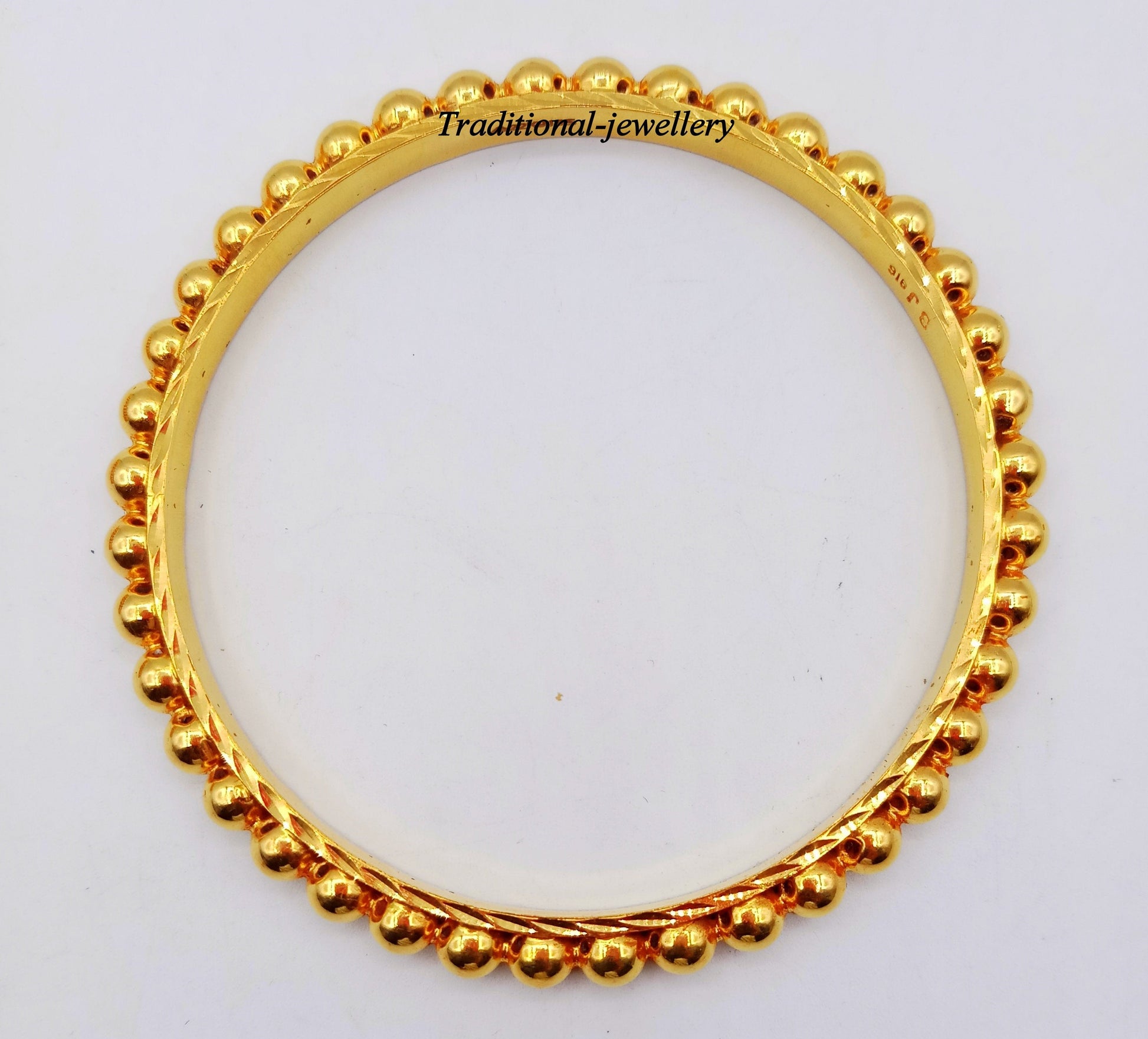 Vintage antique style handmade 22kt yellow gold bangle bracelet women's wedding anniversary Rajasthan kakan set jewelry - TRIBAL ORNAMENTS