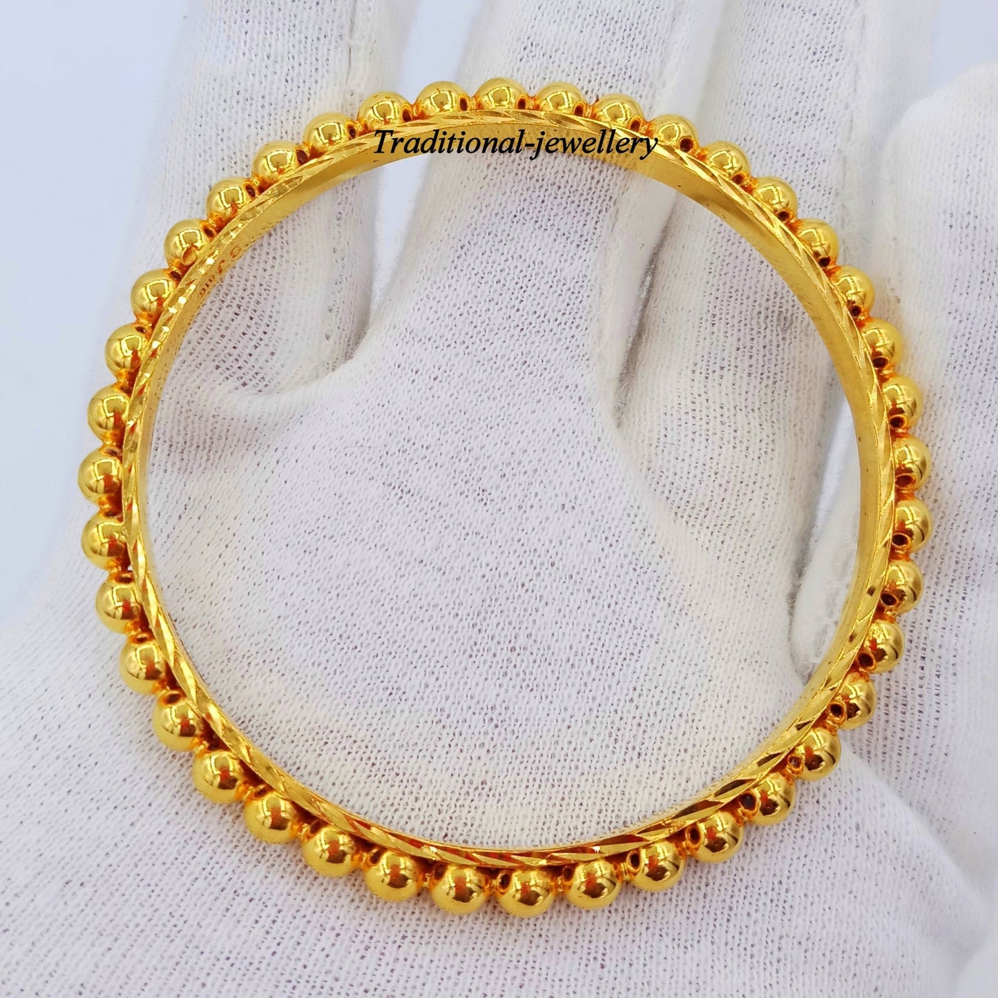Vintage antique style handmade 22kt yellow gold bangle bracelet women's wedding anniversary Rajasthan kakan set jewelry - TRIBAL ORNAMENTS