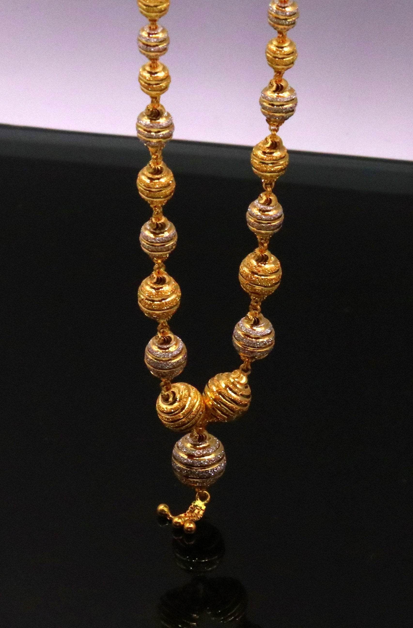 Vintage traditional jewelry handmade 22 karat gold beads necklace chain women's jewelry - TRIBAL ORNAMENTS