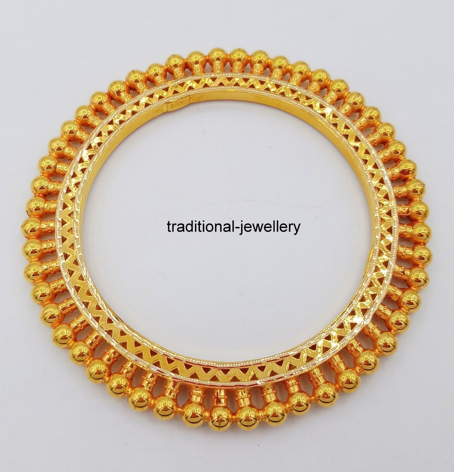 Vintage antique handmade 22karat yellow gold bangle bracelet indian wedding jewelry excellent kangan kakan tribal jewelry - TRIBAL ORNAMENTS