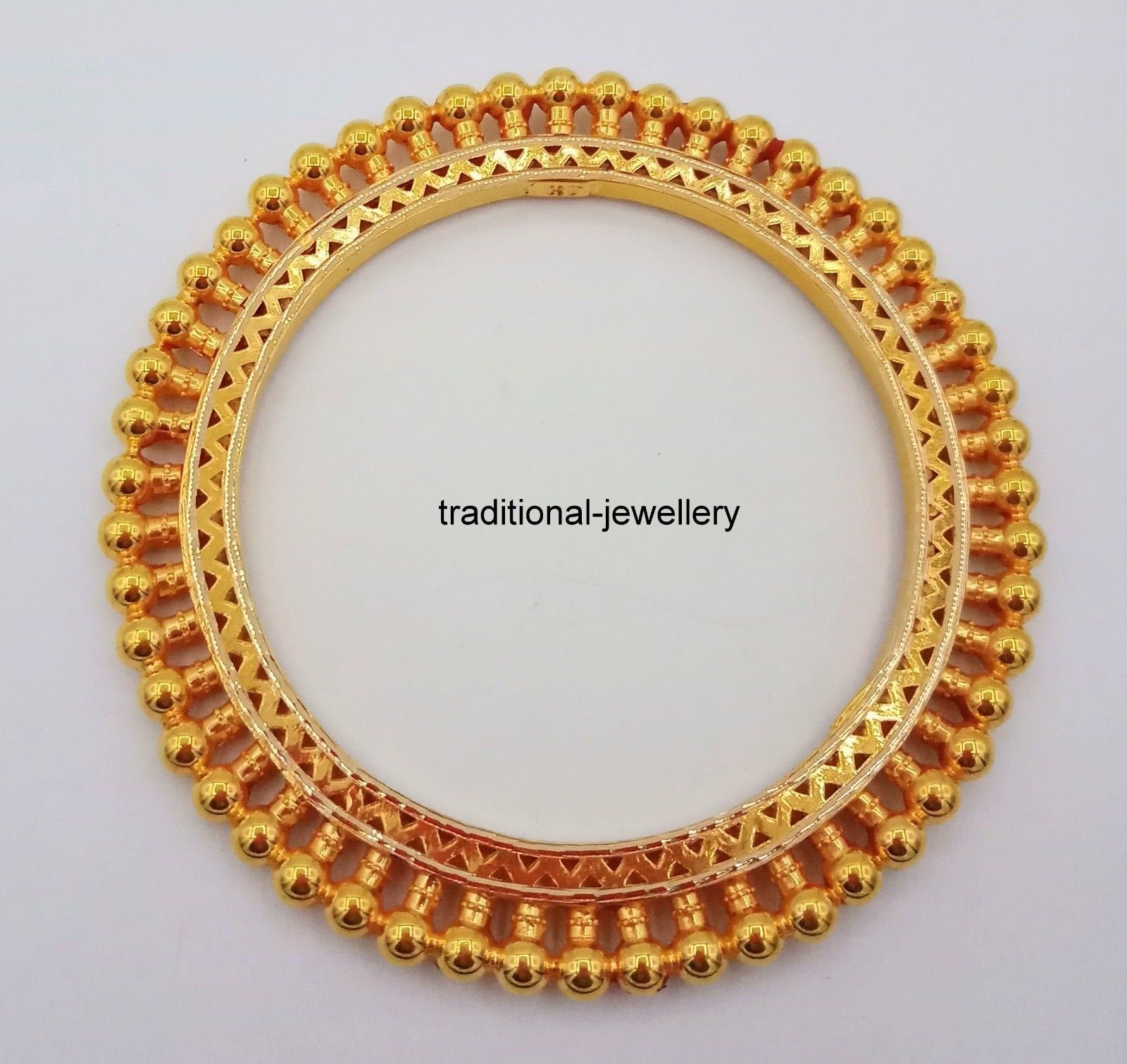 Vintage antique handmade 22karat yellow gold bangle bracelet indian wedding jewelry excellent kangan kakan tribal jewelry - TRIBAL ORNAMENTS