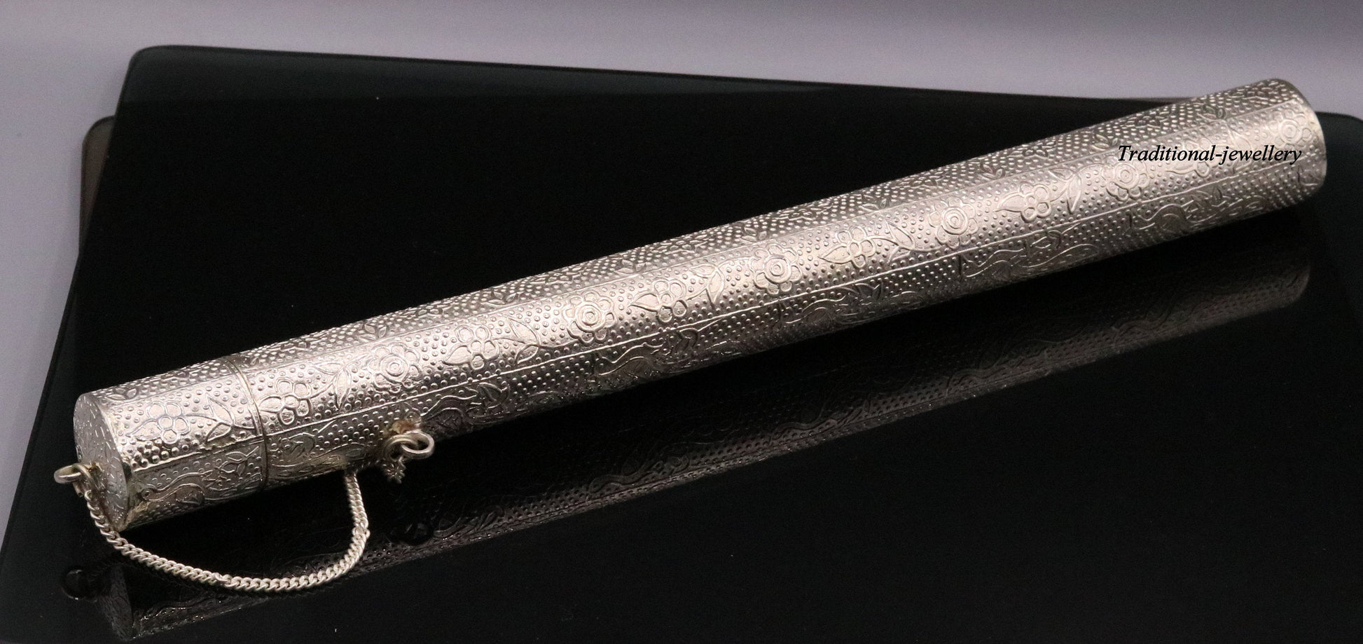 Vintage handmade solid silver incense sticks box holder Agarbatti stand box trinket box fabulous craftsmanship - TRIBAL ORNAMENTS