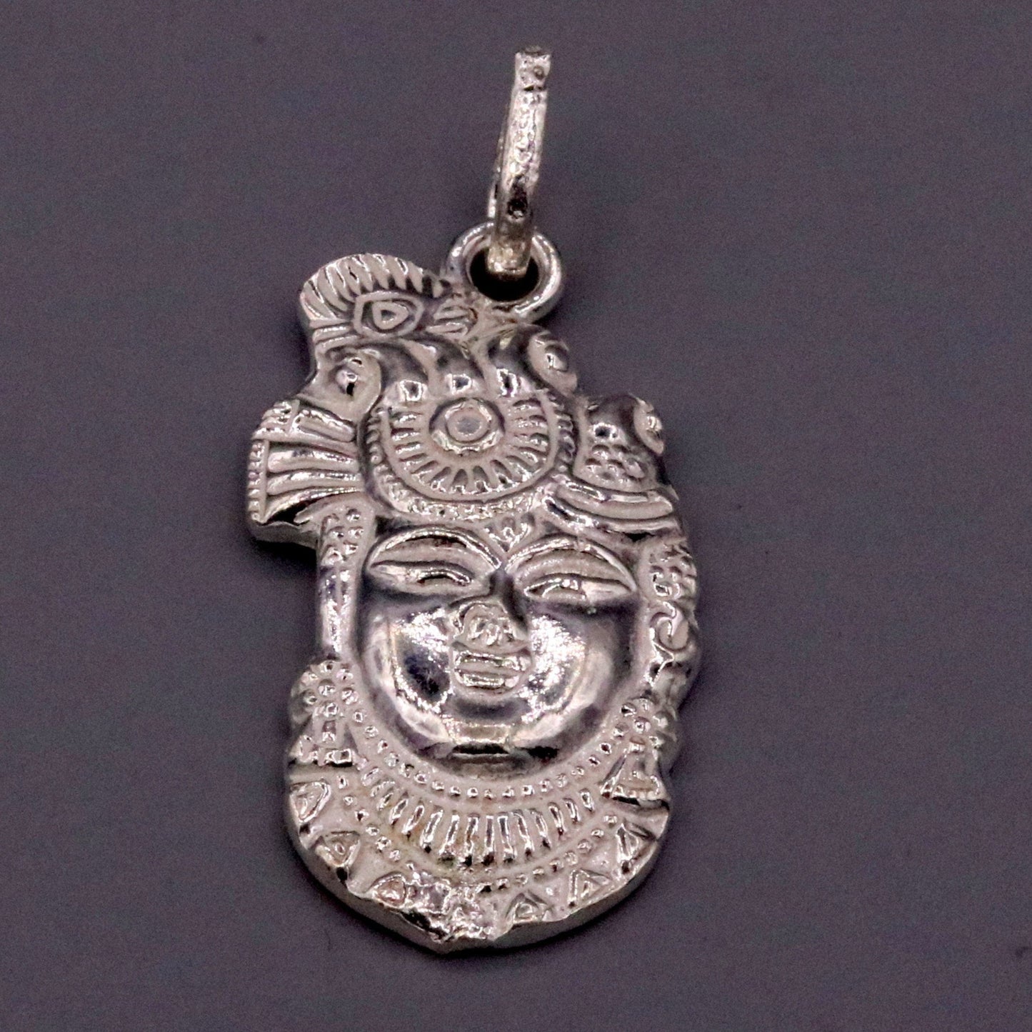 Solid silver handmade indian idol krishna shreenathji pendant from Rajasthan India god shree krishna pendant locket nsp01 - TRIBAL ORNAMENTS