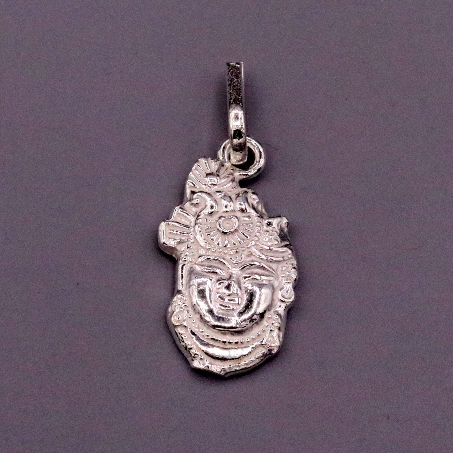 Solid silver handmade indian idol vishnu shreenathji pendant from rajasthan India god shree krishna pendant locket nsp03 - TRIBAL ORNAMENTS