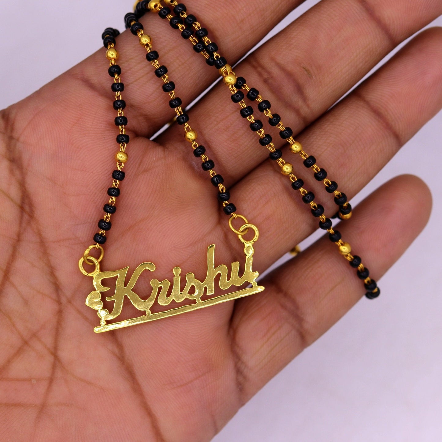 22k yellow gold handmade Solid Gold English Name Necklace Gold Name Necklace - Old English Necklace - Personalized Necklace - Gift for her - TRIBAL ORNAMENTS