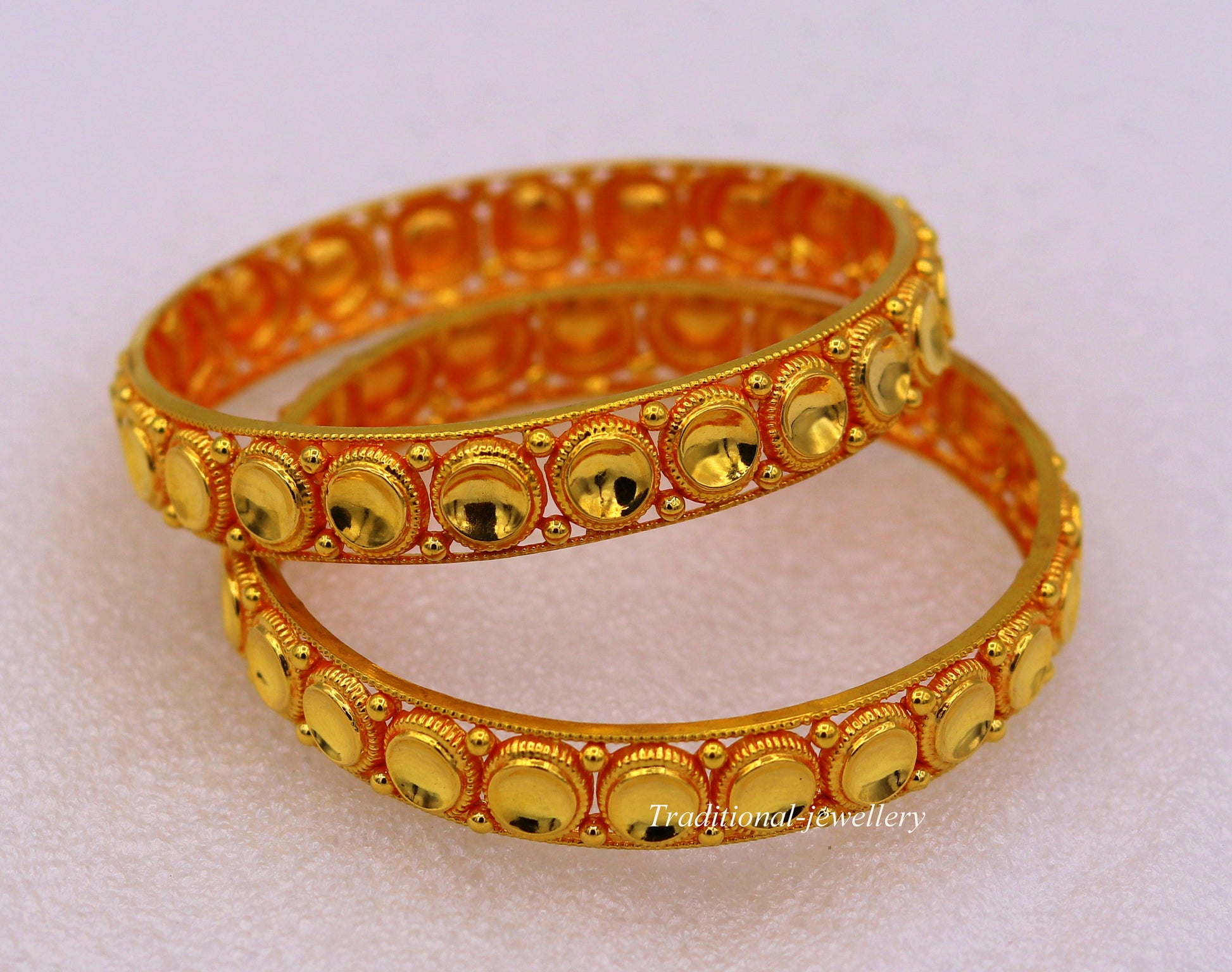 Vintage antique design handmade fabulous 22karat yellow gold bangle bracelet Indian tribal antique kangan set ba-36 - TRIBAL ORNAMENTS