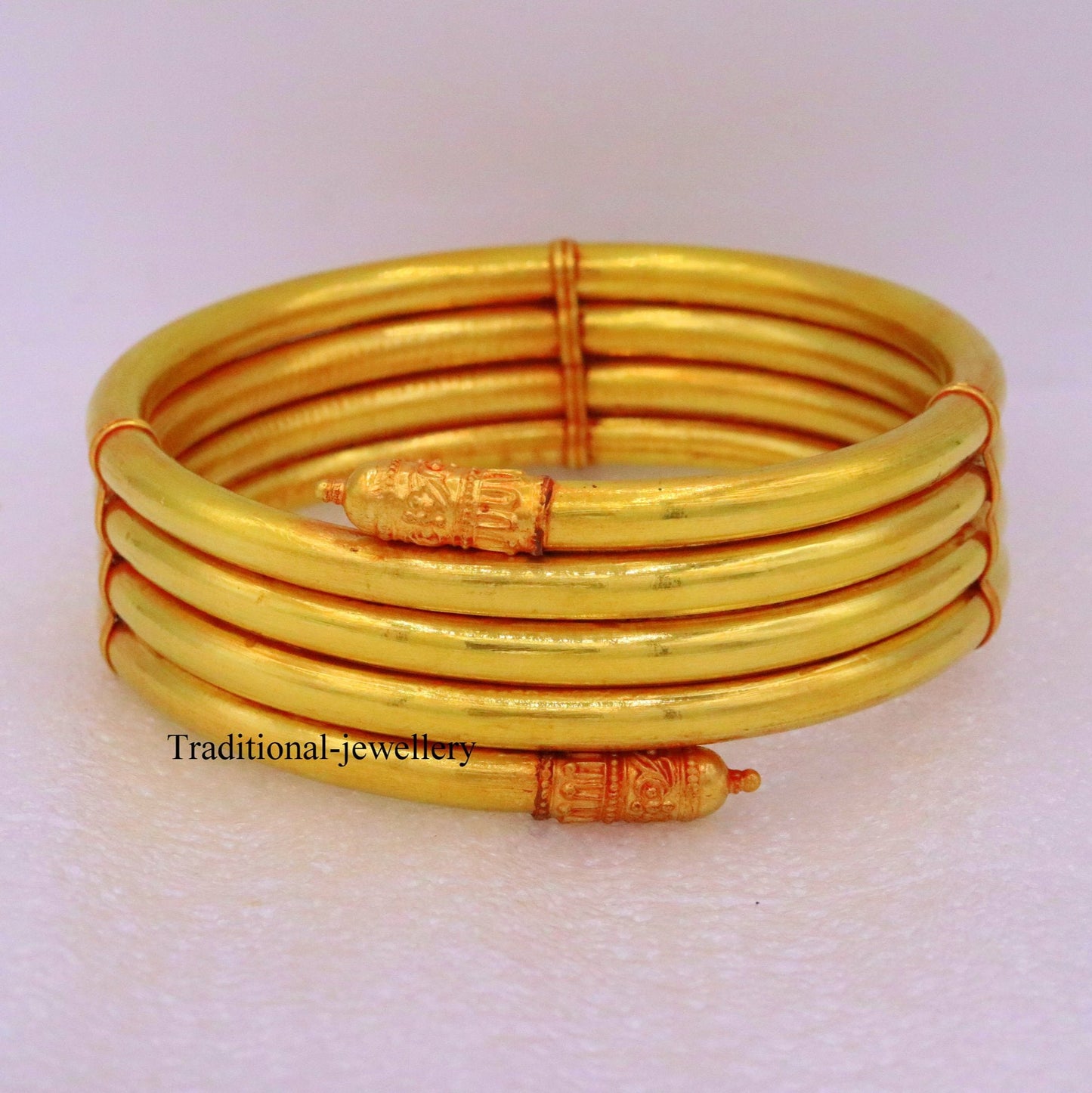 22 karat yellow gold handmade fabulous armlet indian tribal Arm bangle bracelet antique design women's jewelry ba137 - TRIBAL ORNAMENTS