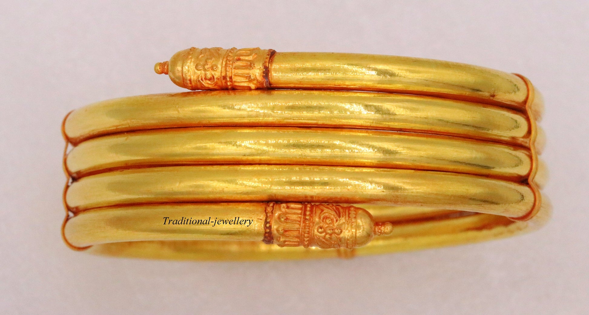 22 karat yellow gold handmade fabulous armlet indian tribal Arm bangle bracelet antique design women's jewelry ba137 - TRIBAL ORNAMENTS