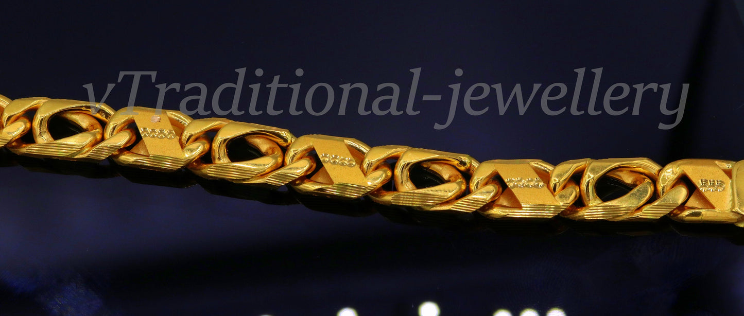 Traditional navabi chain style 22kt yellow gold handmade fabulous men's bracelet gifting jewelry - TRIBAL ORNAMENTS