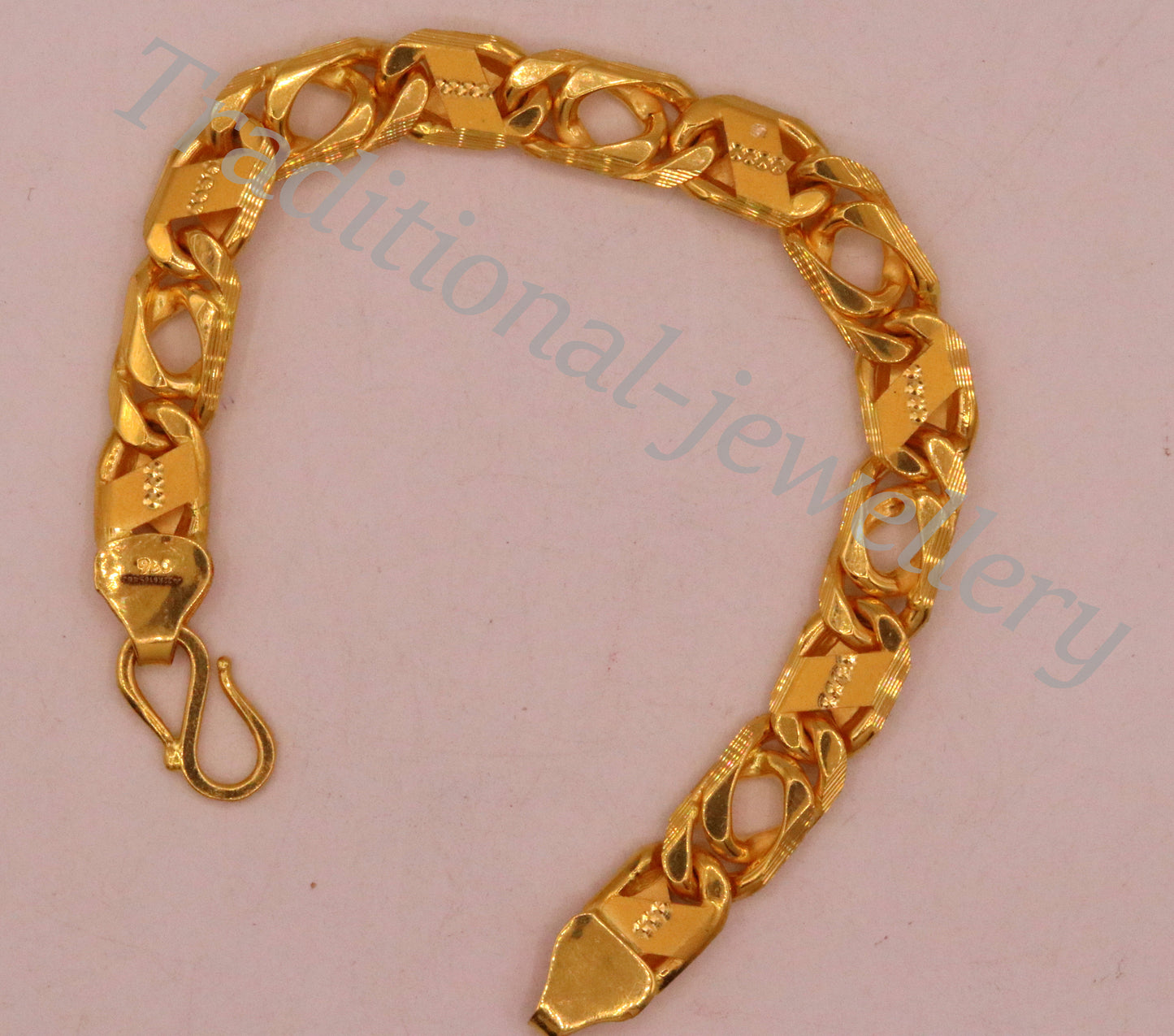 Traditional navabi chain style 22kt yellow gold handmade fabulous men's bracelet gifting jewelry - TRIBAL ORNAMENTS