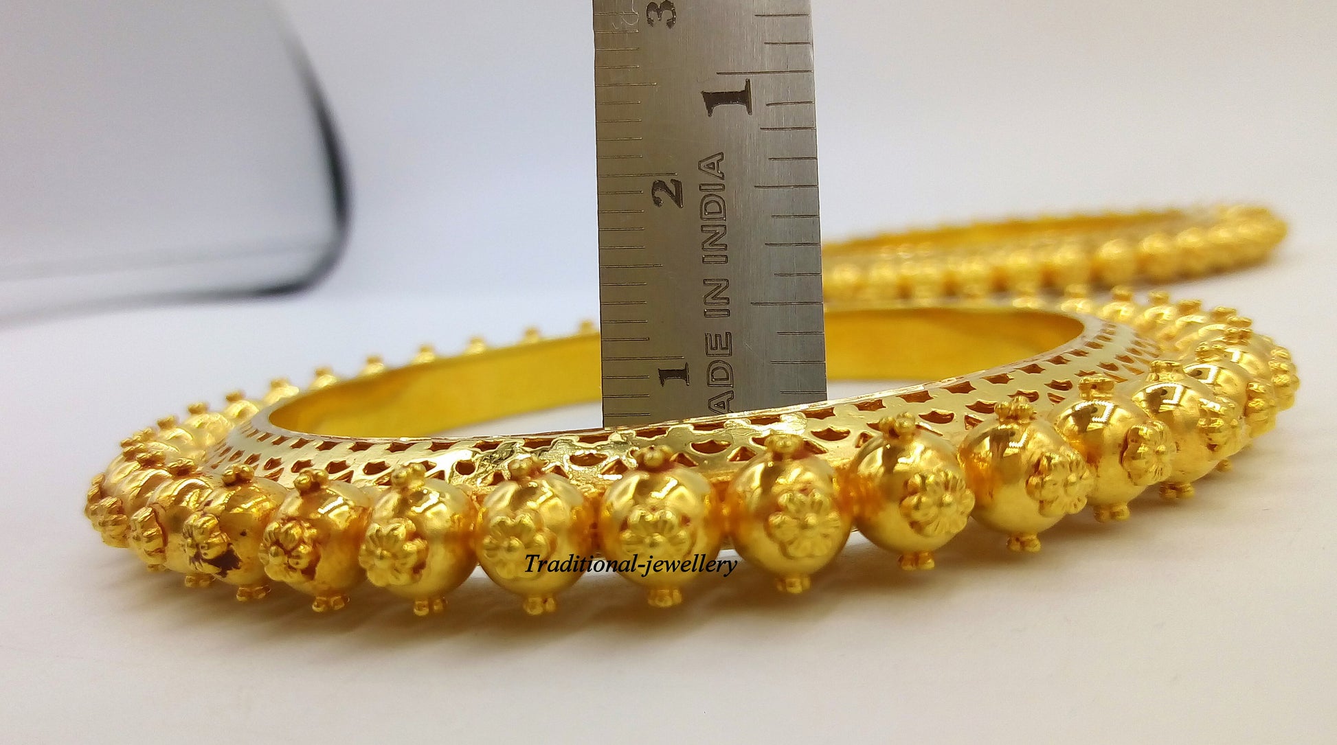 Vintage 22kt yellow gold handmade antique design excellent wedding bangle bracelet women's jewelry - TRIBAL ORNAMENTS