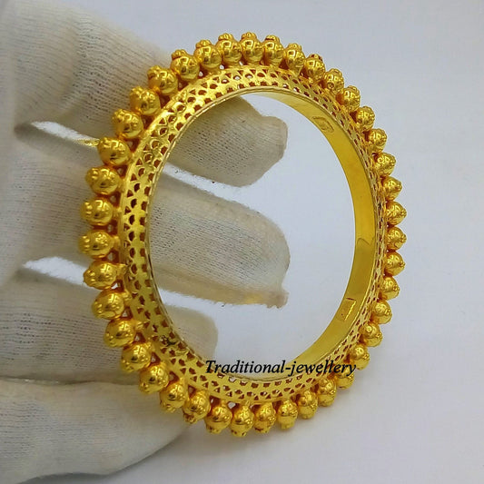 Vintage 22kt yellow gold handmade antique design excellent wedding bangle bracelet women's jewelry - TRIBAL ORNAMENTS
