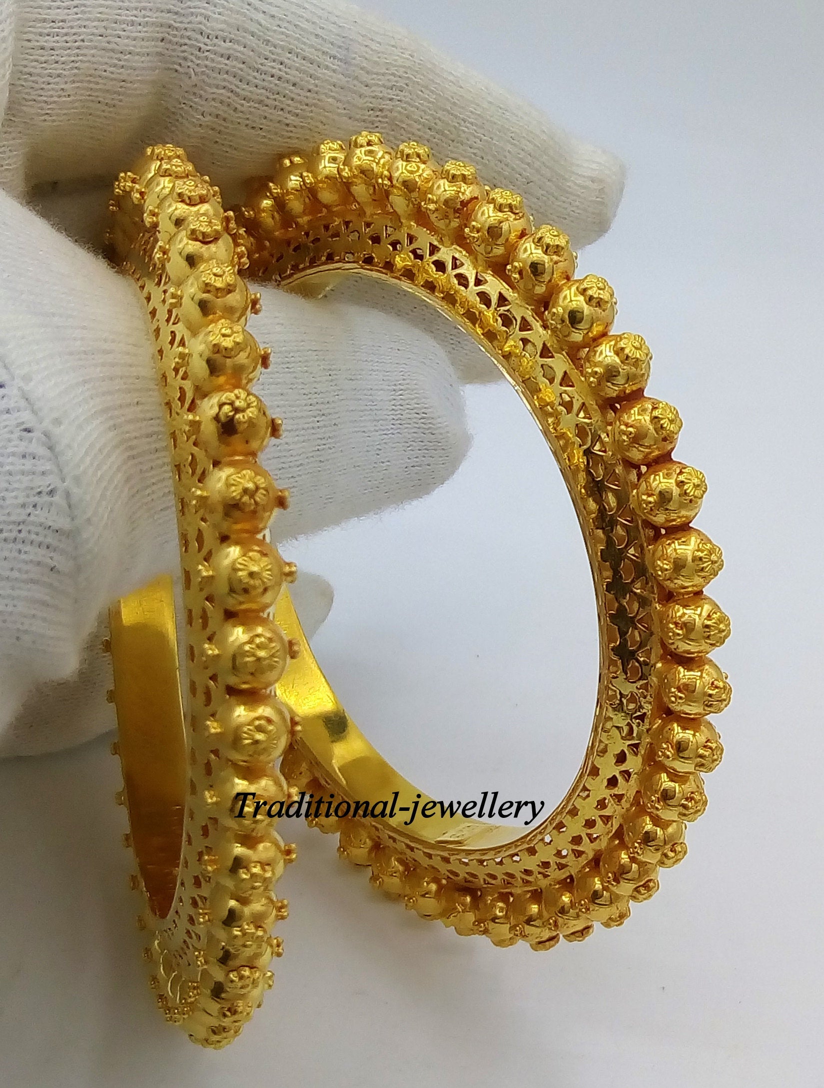 Vintage 22kt yellow gold handmade antique design excellent wedding bangle bracelet women's jewelry - TRIBAL ORNAMENTS