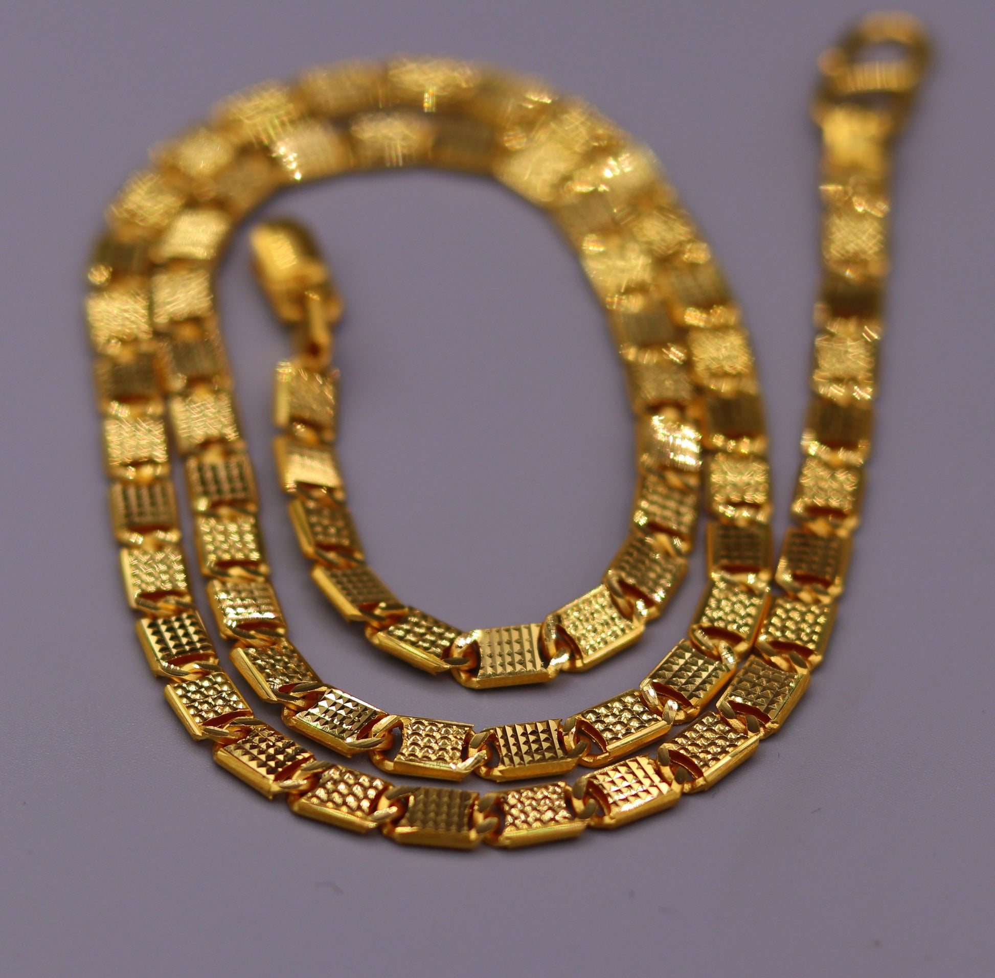 Vintage top class handmade diamond cut nawabi chain 22karat yellow gold 20 inches necklace chain gifting jewelry - TRIBAL ORNAMENTS