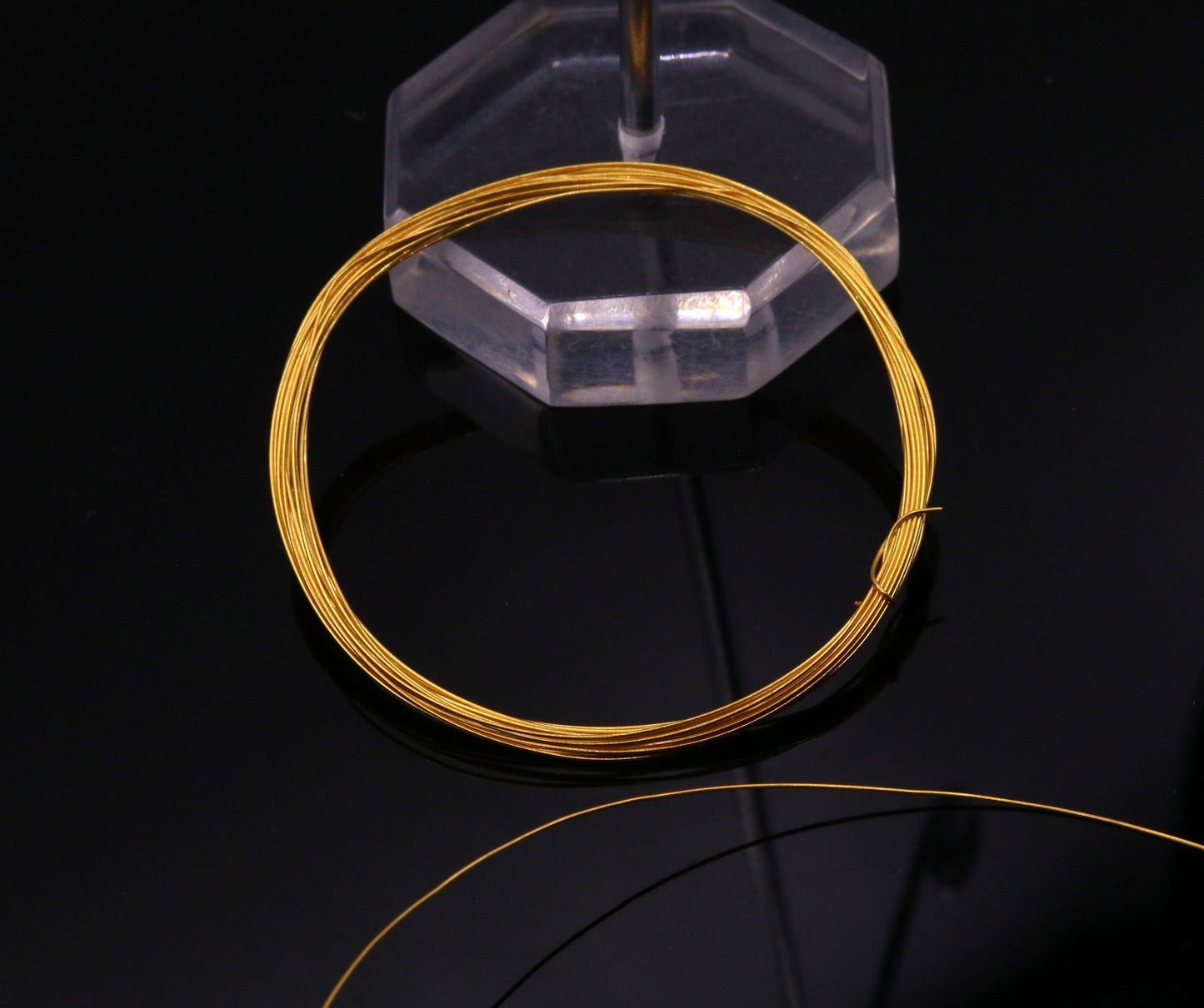 Handmade 22karat solid gold wire 12 inches hard round 20 gauge wire or jewelry wire for making excellent custom jewelry - TRIBAL ORNAMENTS