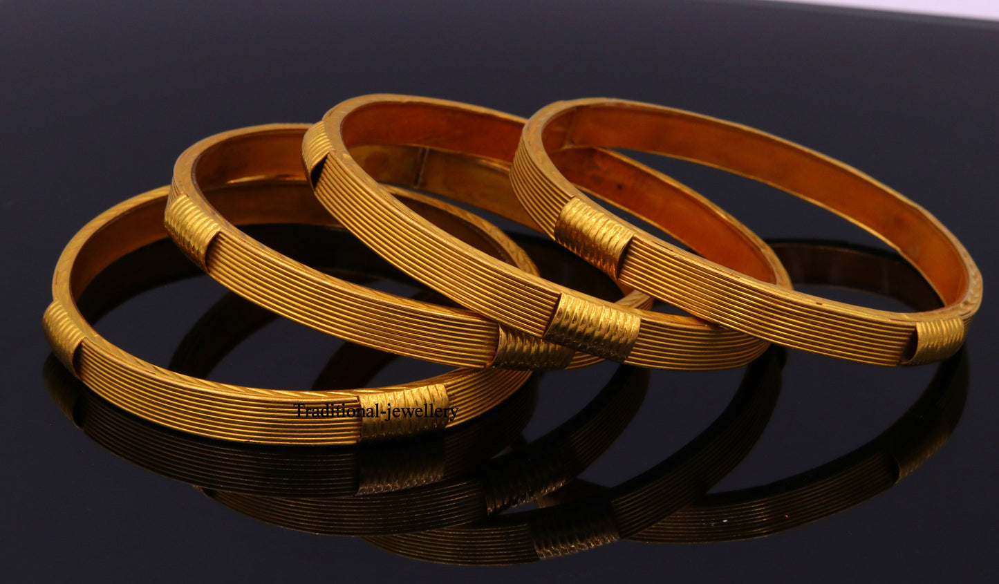 22kt yellow solid gold vintage antique designer bangle bracelet women's wedding anniversary jewelry belly dance - TRIBAL ORNAMENTS