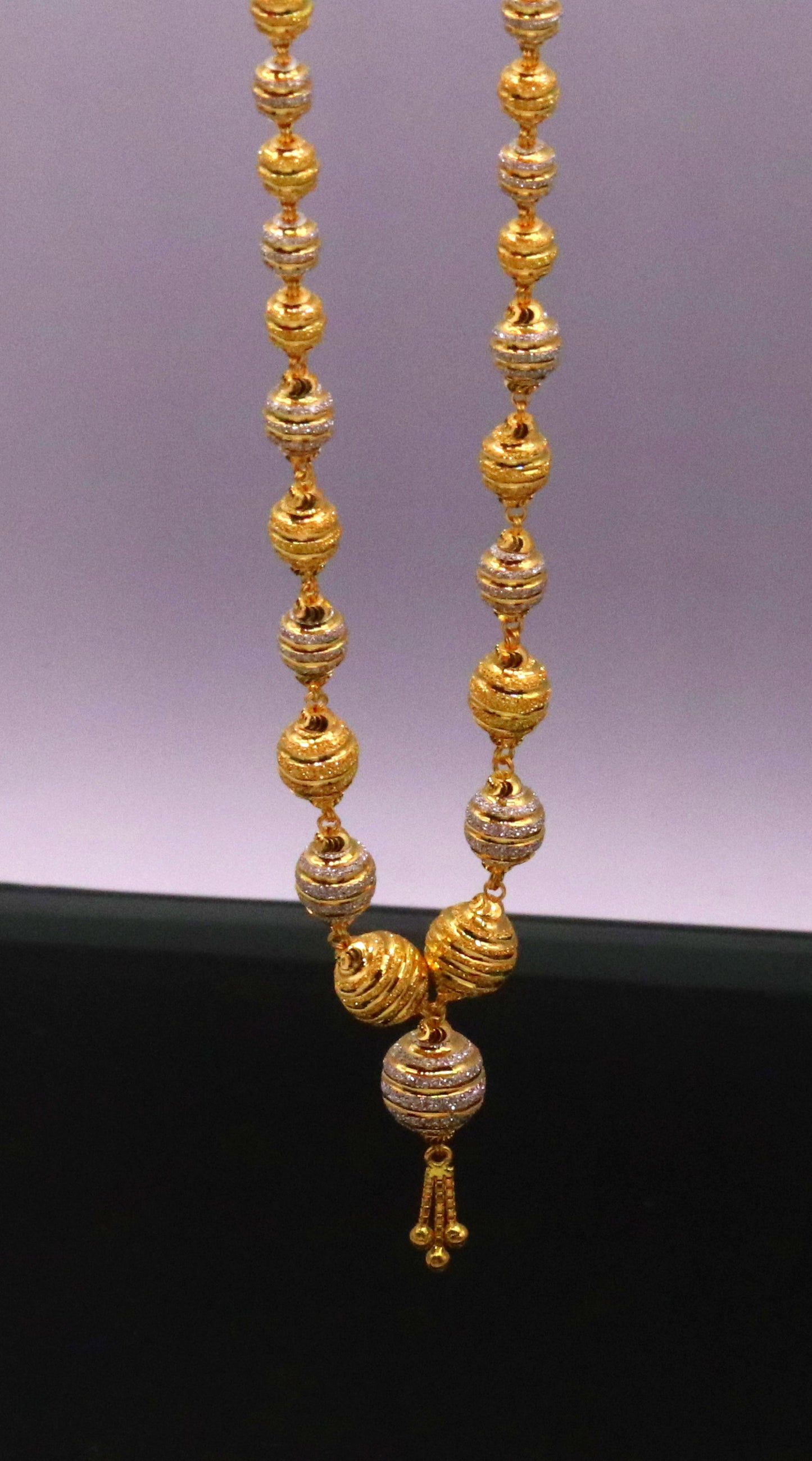 Vintage traditional jewelry handmade 22 karat gold beads necklace chain women's jewelry - TRIBAL ORNAMENTS