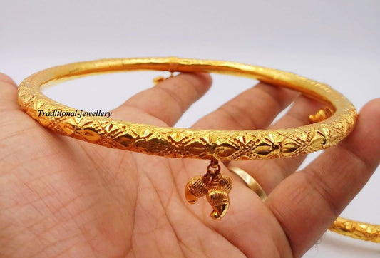 Vintage handmade antique design fabulous 22karat yellow gold foot bracelet ankle bracelet anklet pair women's tribal jewelry - TRIBAL ORNAMENTS