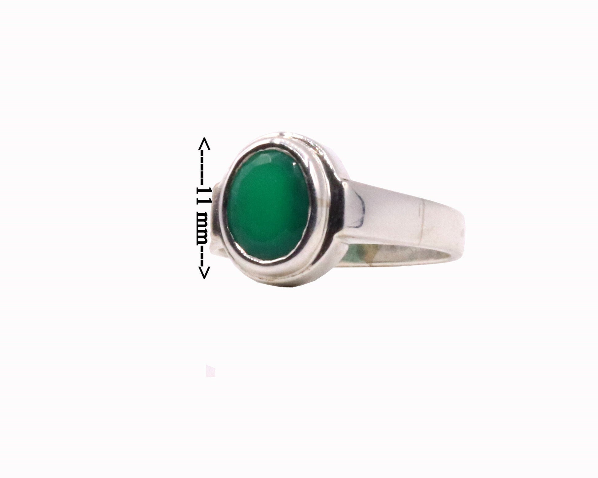 925 sterling silver handmade green onyx stone unisex ring fabulous band from rajasthan india - TRIBAL ORNAMENTS