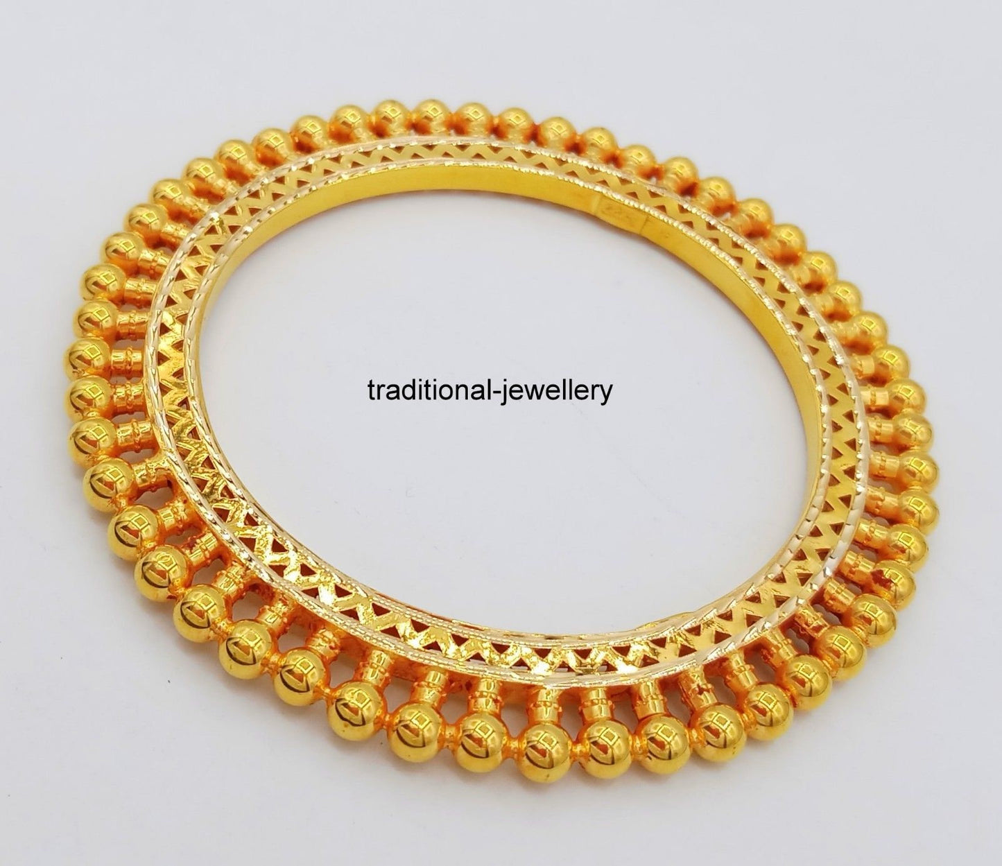 Vintage antique handmade 22karat yellow gold bangle bracelet indian wedding jewelry excellent kangan kakan tribal jewelry - TRIBAL ORNAMENTS