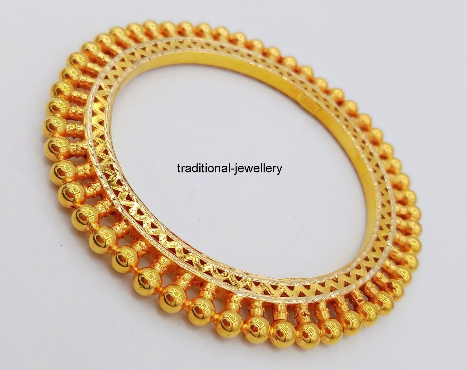 Vintage antique handmade 22karat yellow gold bangle bracelet indian wedding jewelry excellent kangan kakan tribal jewelry - TRIBAL ORNAMENTS