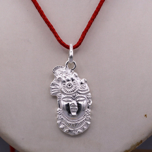 Solid silver handmade indian idol krishna shreenathji pendant from Rajasthan India god shree krishna pendant locket nsp01 - TRIBAL ORNAMENTS