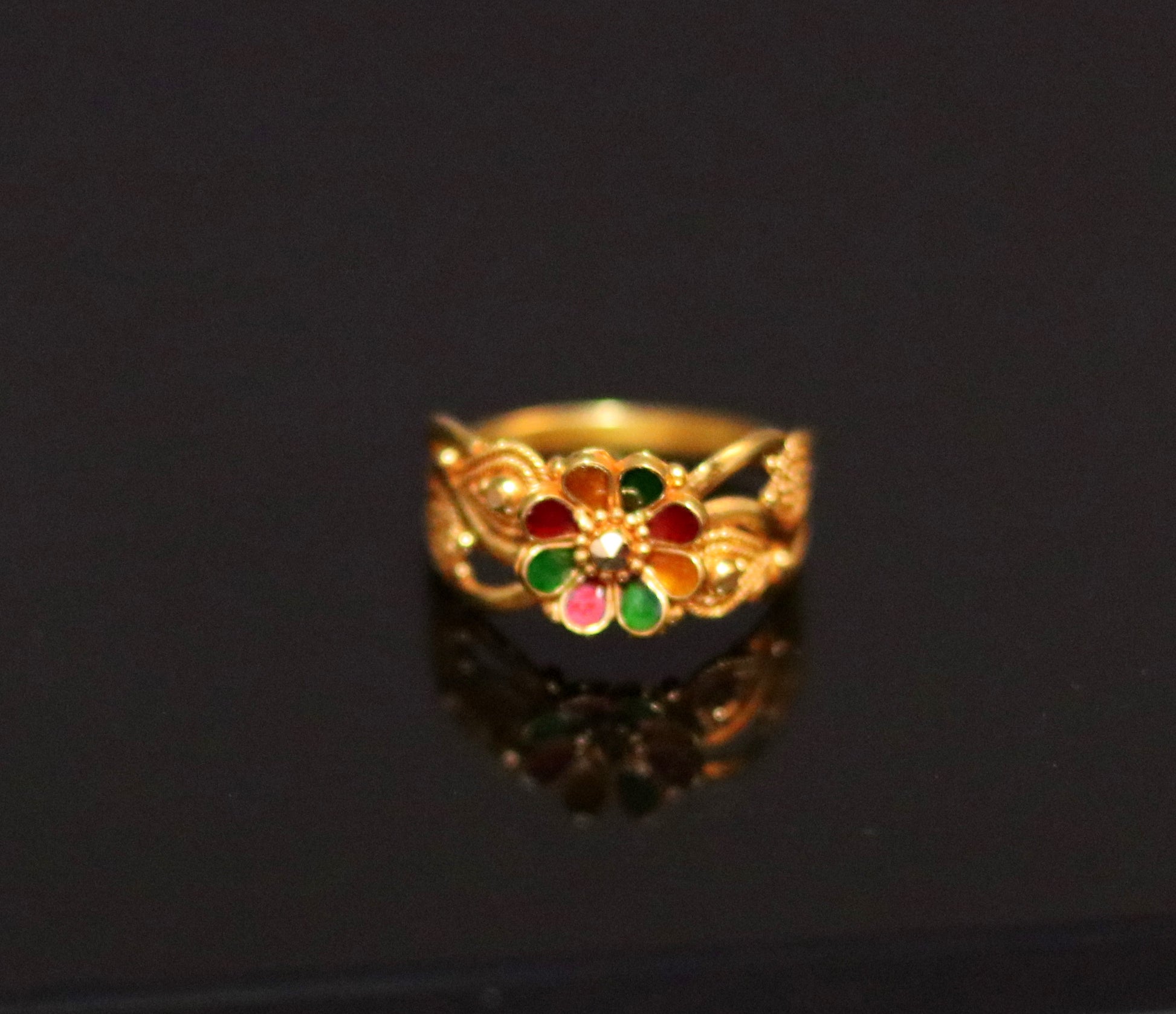 22karat yellow gold handmade ring fabulous filigree work band unisex ring from rajasthan india ring11 - TRIBAL ORNAMENTS