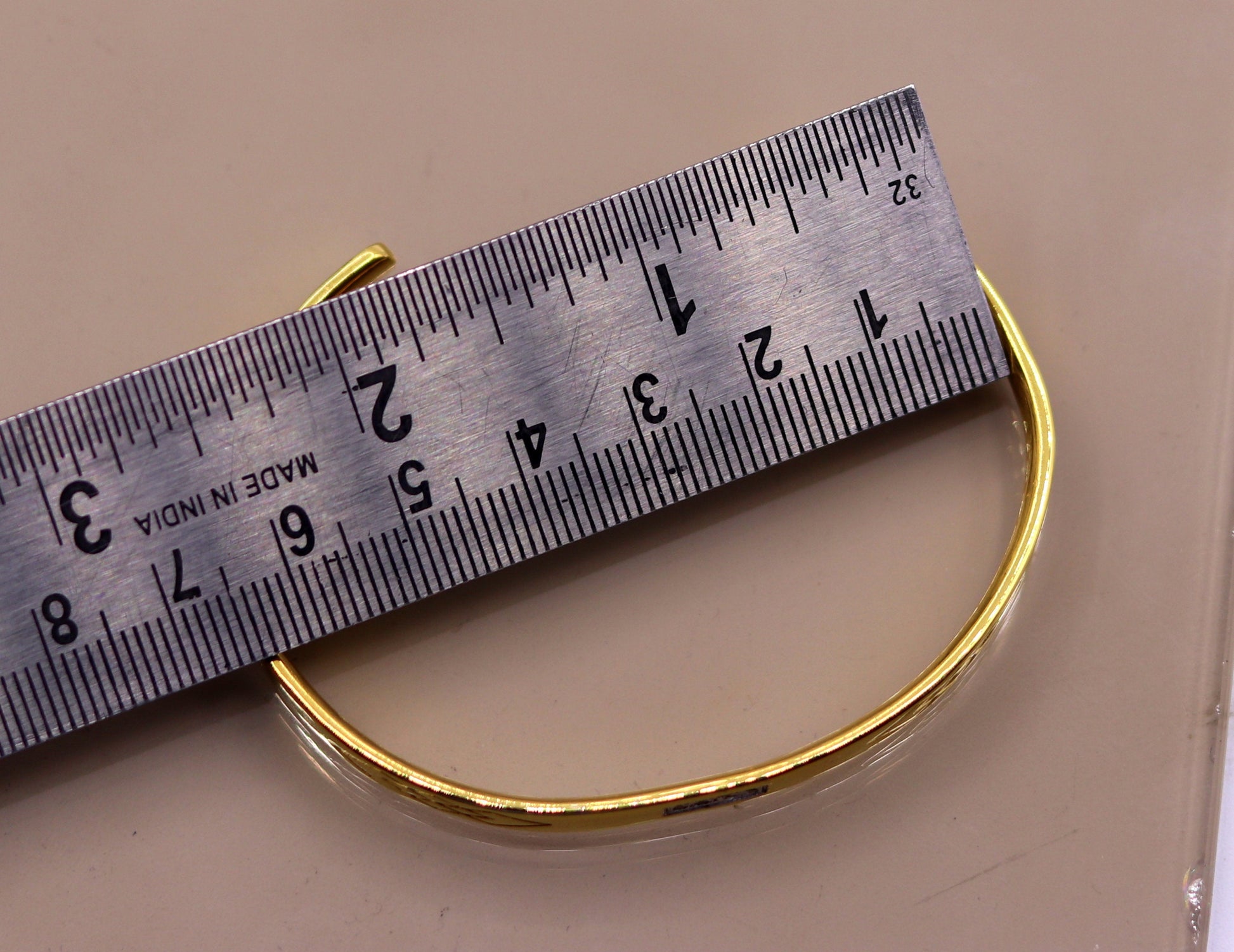 22k yellow gold solid handmade gorgeous open face bangle bracelet kada unisex gifting jewelry from india - TRIBAL ORNAMENTS