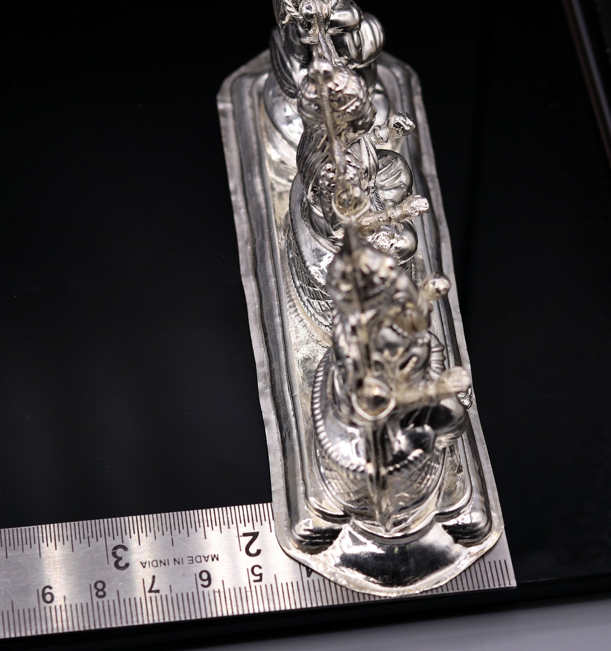 Vintage handmade silver Indian goddess Laxmi, Saraswati Ganesha figurine statue art for puja, puja article, silver utensils, silver art - TRIBAL ORNAMENTS