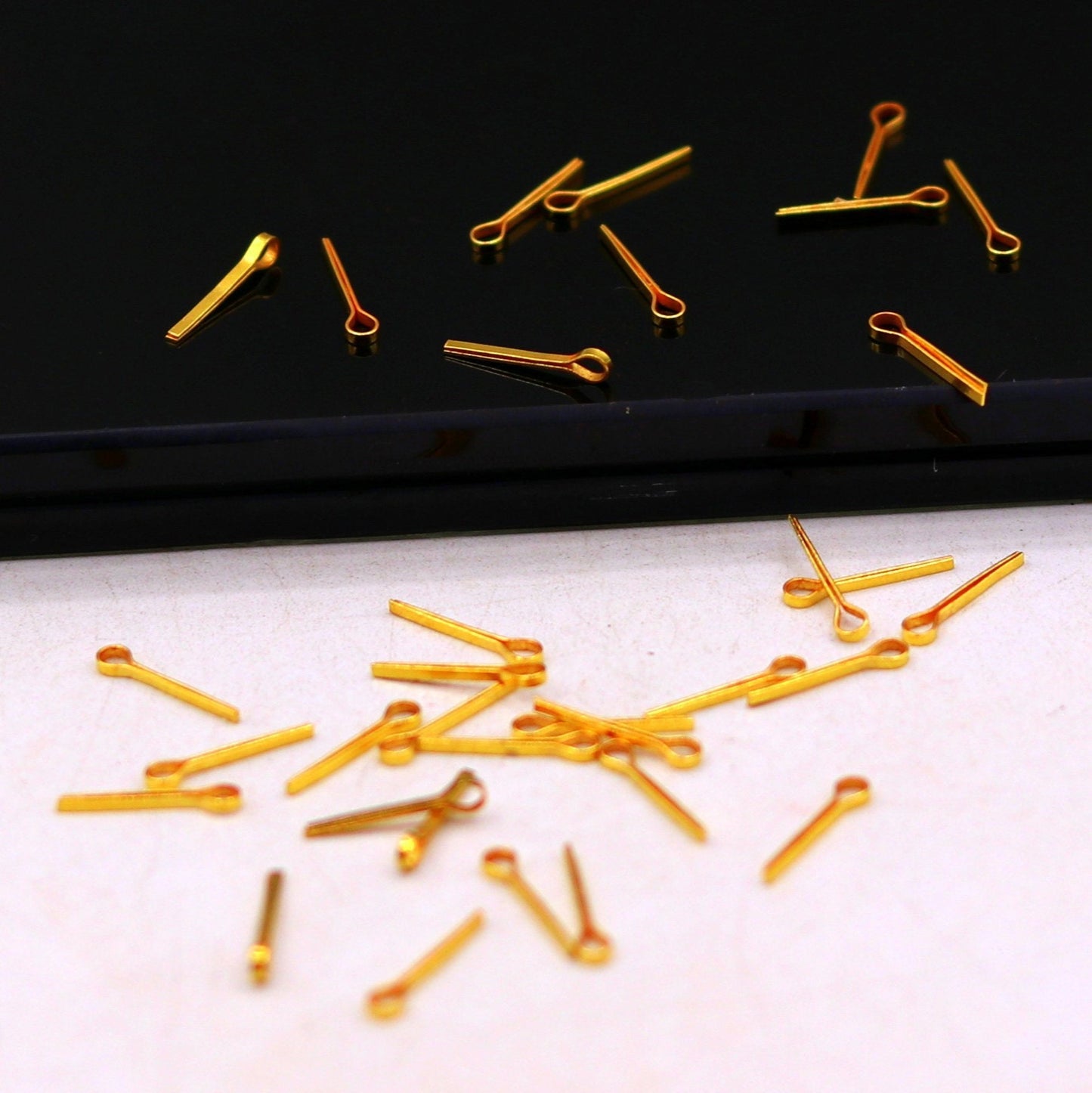 Lot of 20 pieces Vintage handmade 22kt yellow gold Clips hanging findings for excellent unique jewelry making idea tribal India jewelry - TRIBAL ORNAMENTS