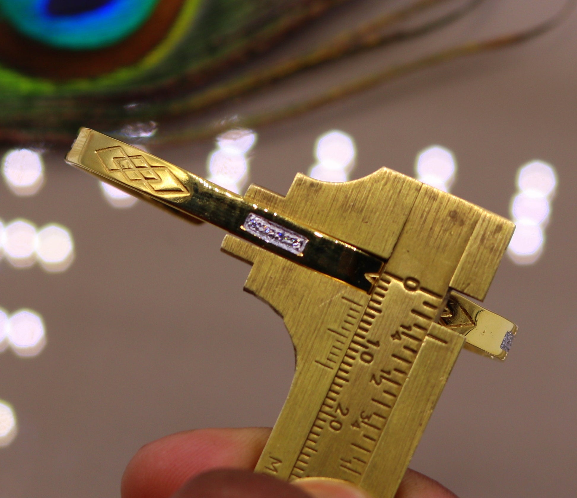 22k yellow gold solid handmade gorgeous open face bangle bracelet kada unisex gifting jewelry from india - TRIBAL ORNAMENTS