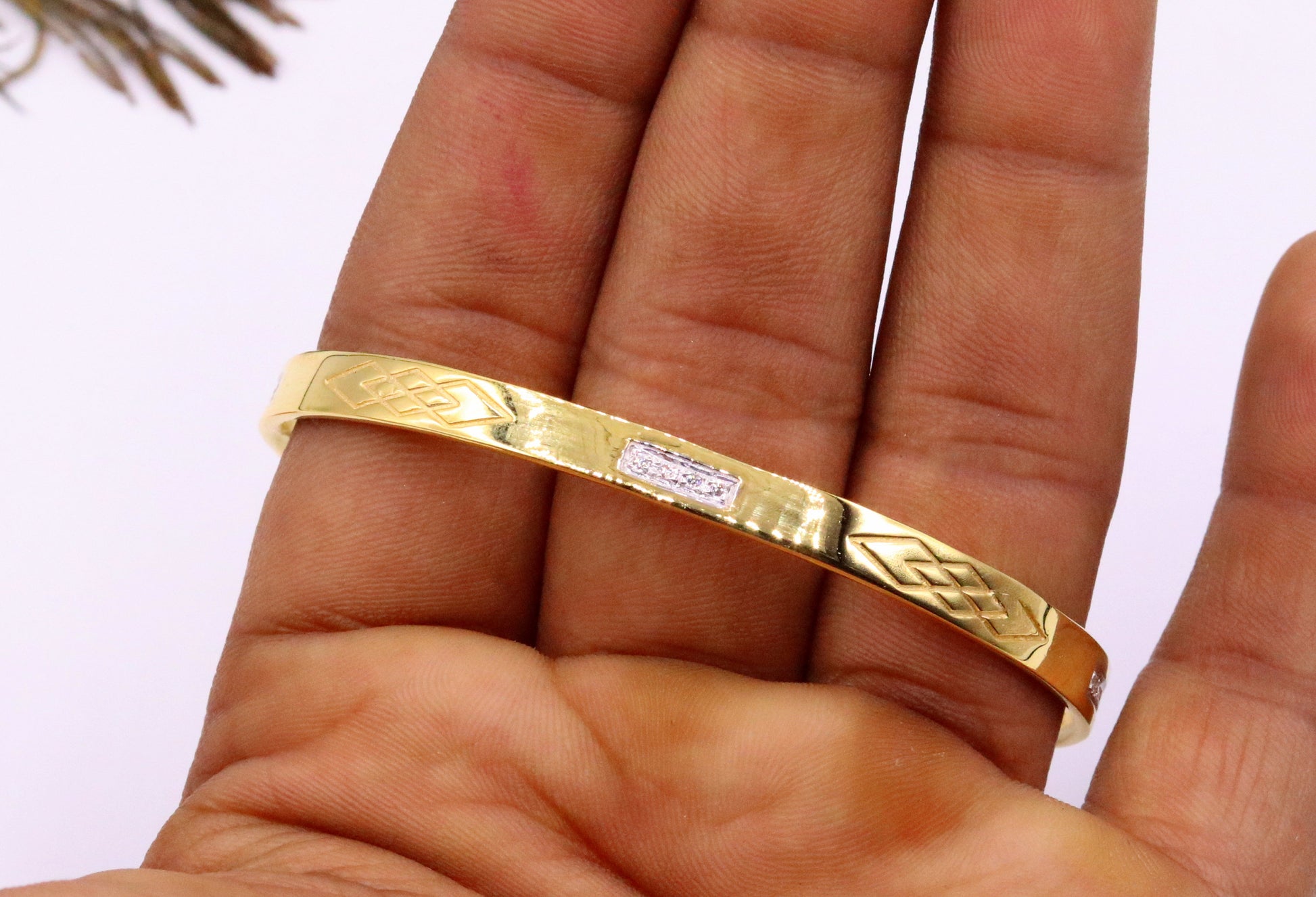 22k yellow gold solid handmade gorgeous open face bangle bracelet kada unisex gifting jewelry from india - TRIBAL ORNAMENTS