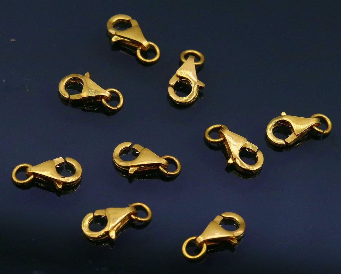 22kt yellow gold handmade excellent dolphin fish lock clasps closure for chain or bracelet for making jewelry - TRIBAL ORNAMENTS