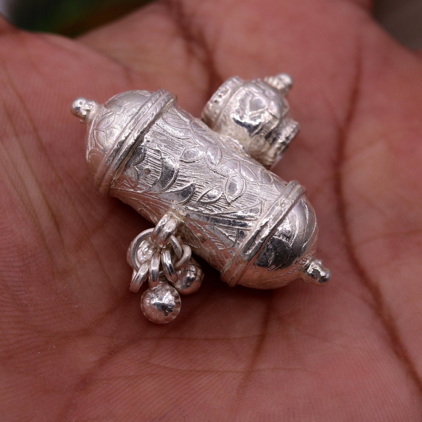 Vintage design antique handmade sterling silver gorgeous amulet pendant locket unisex necklace jewelry india sa10 - TRIBAL ORNAMENTS