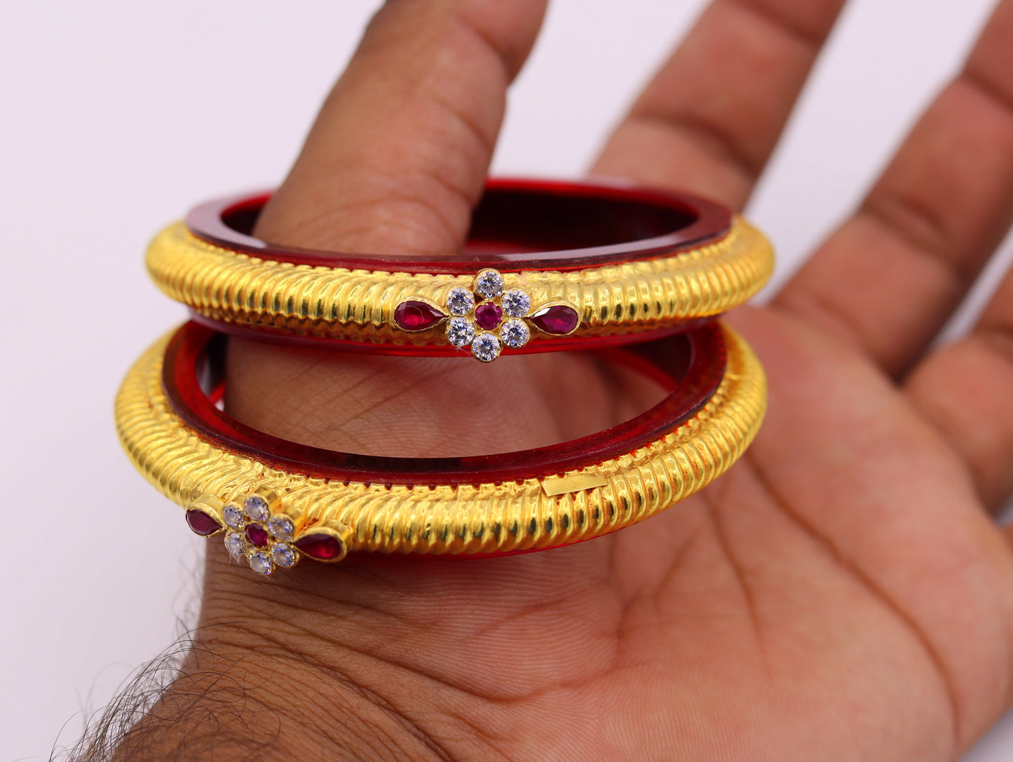 Authentic 22 kt yellow gold handmade amazing vintage design indian traditional tribal bangle bracelet kada jewelry from Rajasthan INDIA ba45 - TRIBAL ORNAMENTS