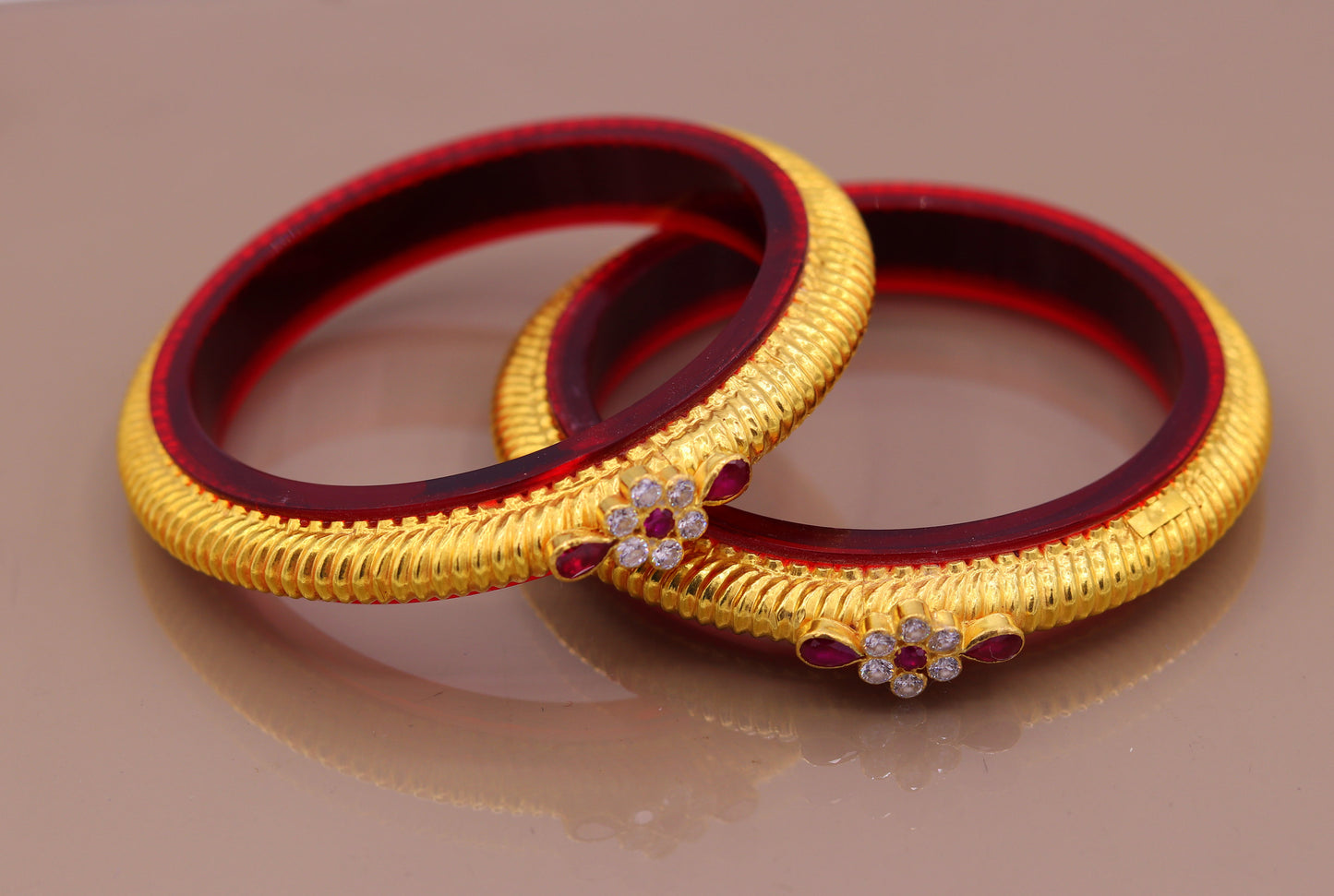 Authentic 22 kt yellow gold handmade amazing vintage design indian traditional tribal bangle bracelet kada jewelry from Rajasthan INDIA ba45 - TRIBAL ORNAMENTS