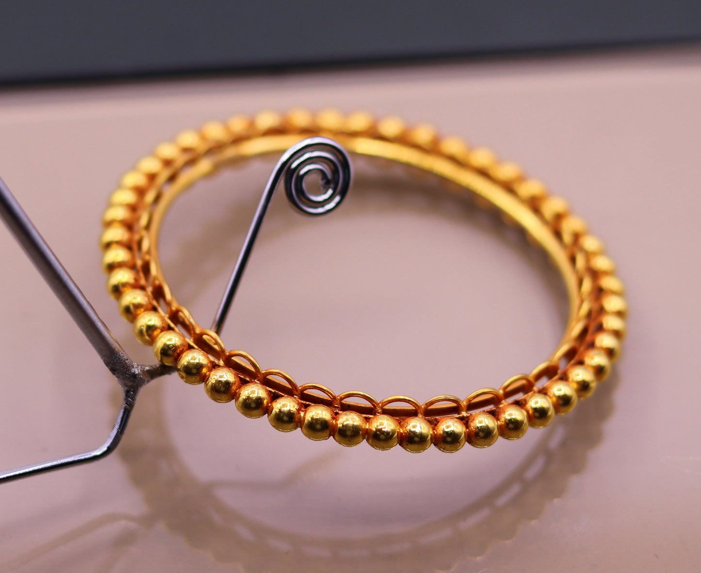 Genuine 22k yellow solid gold handmade vintage antique design rajasthan traditional bangle bracelet kangan jewelry ba42 - TRIBAL ORNAMENTS