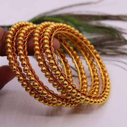 Handmade indian Designer antique style solid gold bangle bracelet fabulous women's traditional tribal jewelry from india ba43 - TRIBAL ORNAMENTS