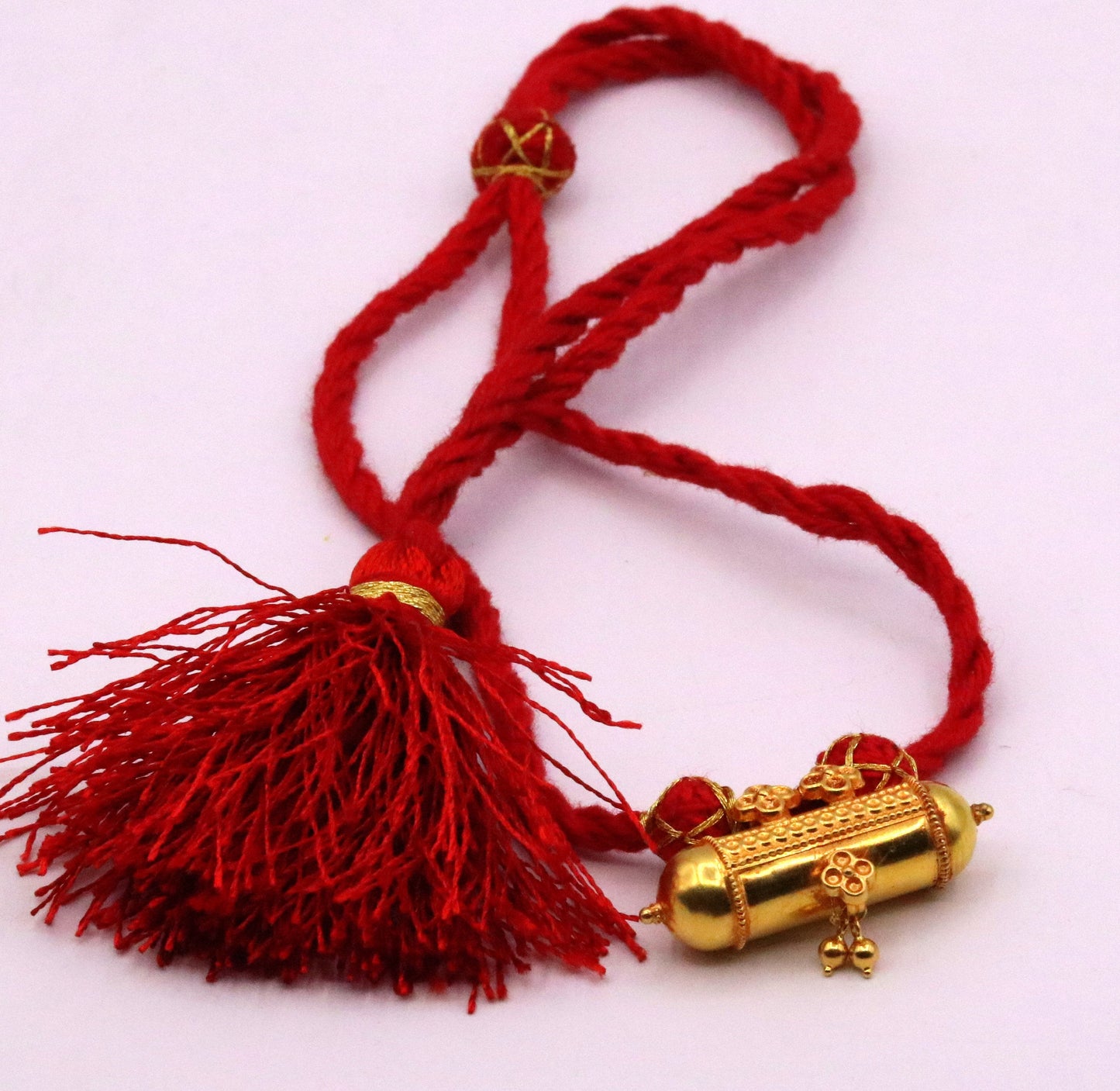 Handmade 20 karat yellow gold vintage design antique amulet tribal unique stylish wedding necklace party jewelry from rajasthan india - TRIBAL ORNAMENTS