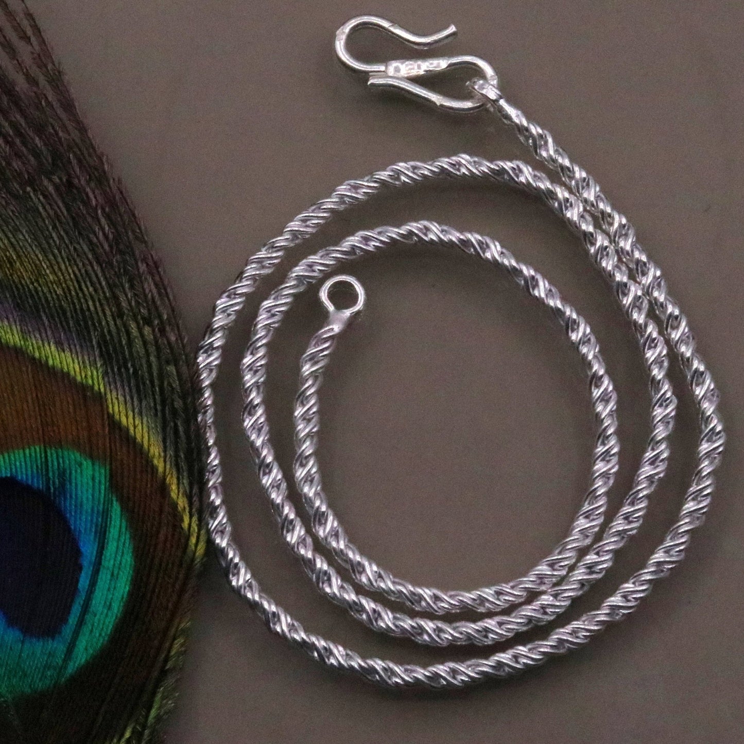 Indian tribal deity's bheru ji handmade solid silver pendant with necklace chain tribal jewelry for unisex nsp24 - TRIBAL ORNAMENTS