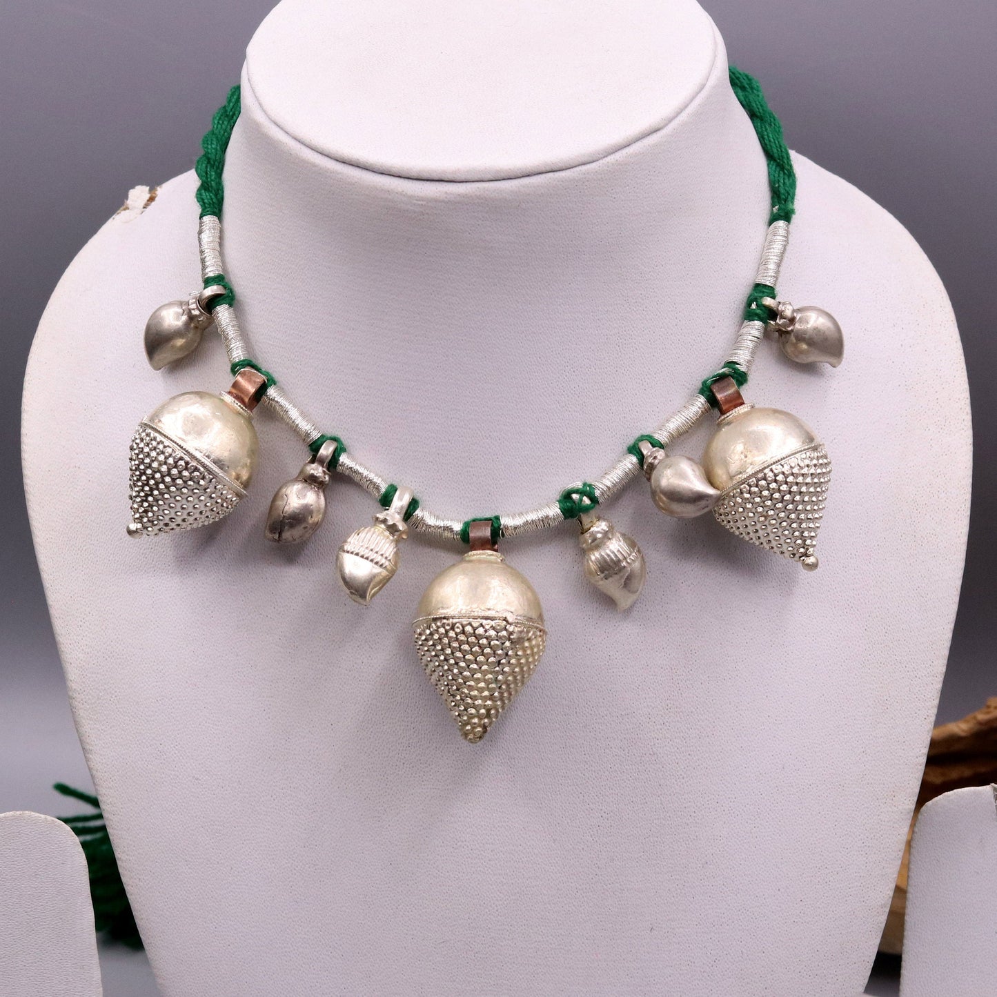 vintage antique design silver tribal stylish necklace traditional jewelry for belly dance women's jewelry set49 - TRIBAL ORNAMENTS