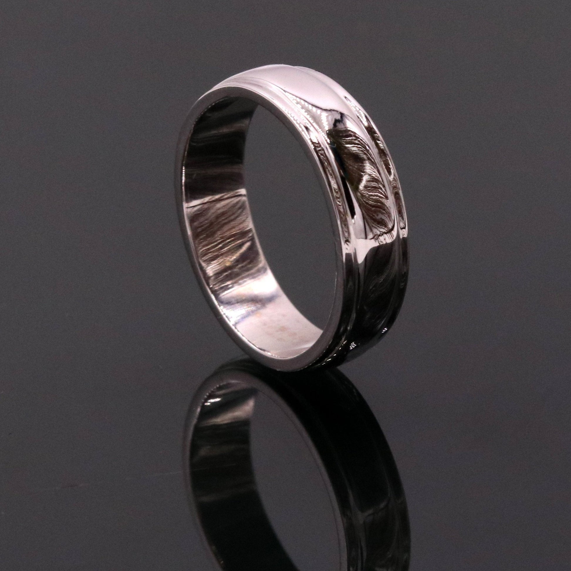 14 karat white gold handmade plain ring band for wedding anniversary engagement gifting unisex stylish genuine jewelry ring23 - TRIBAL ORNAMENTS